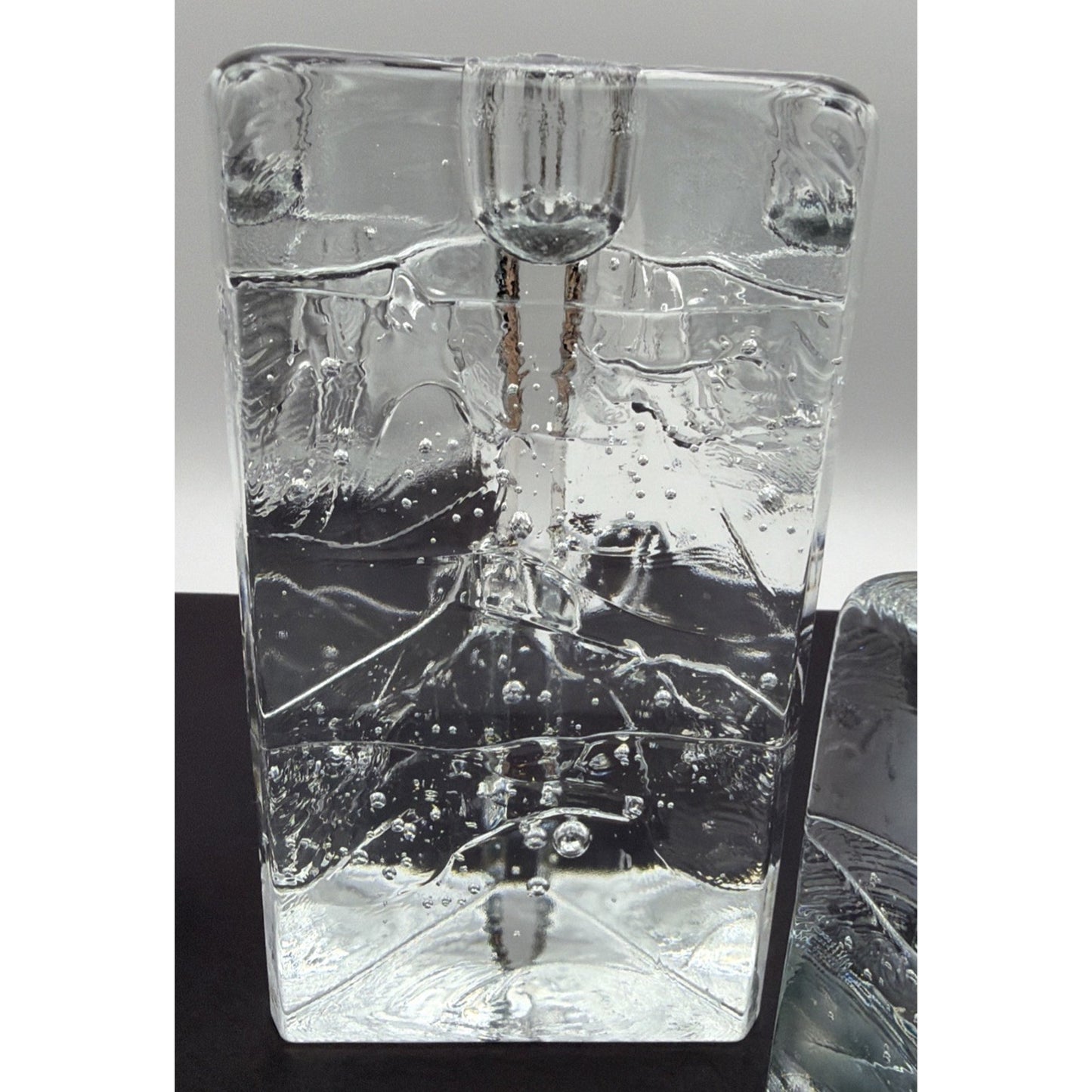 MCM Lot of 3 littala Timo Sarpaneva Arkipelago Ice Glass Candle Holders Finland