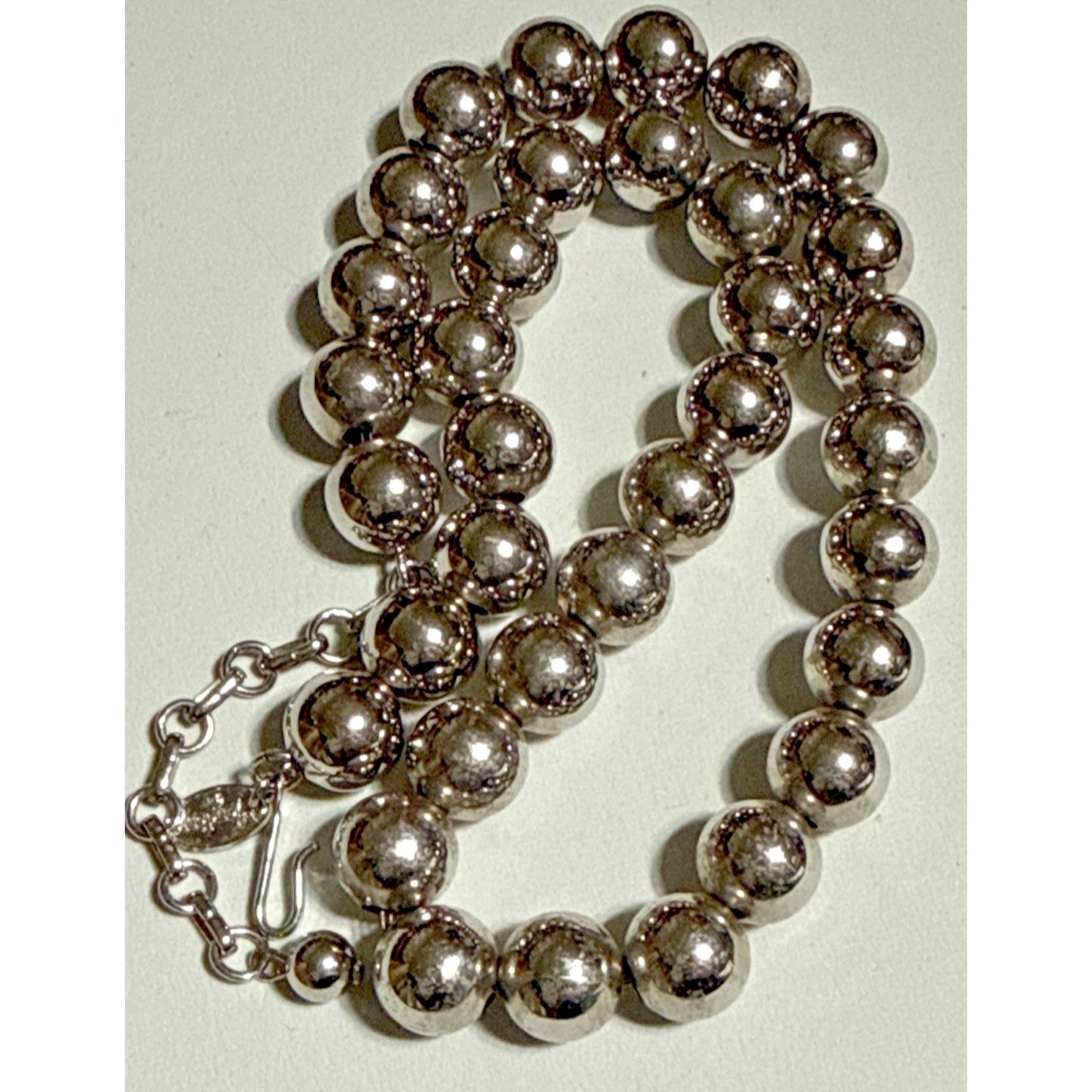 Vintage Vendome Jewelry Silver Ball Bead Necklace Chain Adjustable