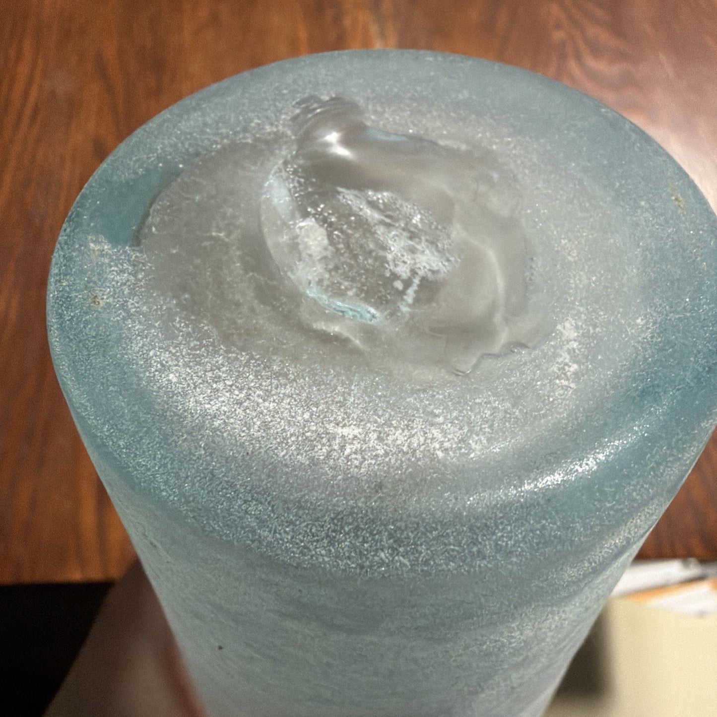 Rachel Ashwell Shabby Chic Scavo Texture Long Neck Glass Vase Rolled Lip Amphora