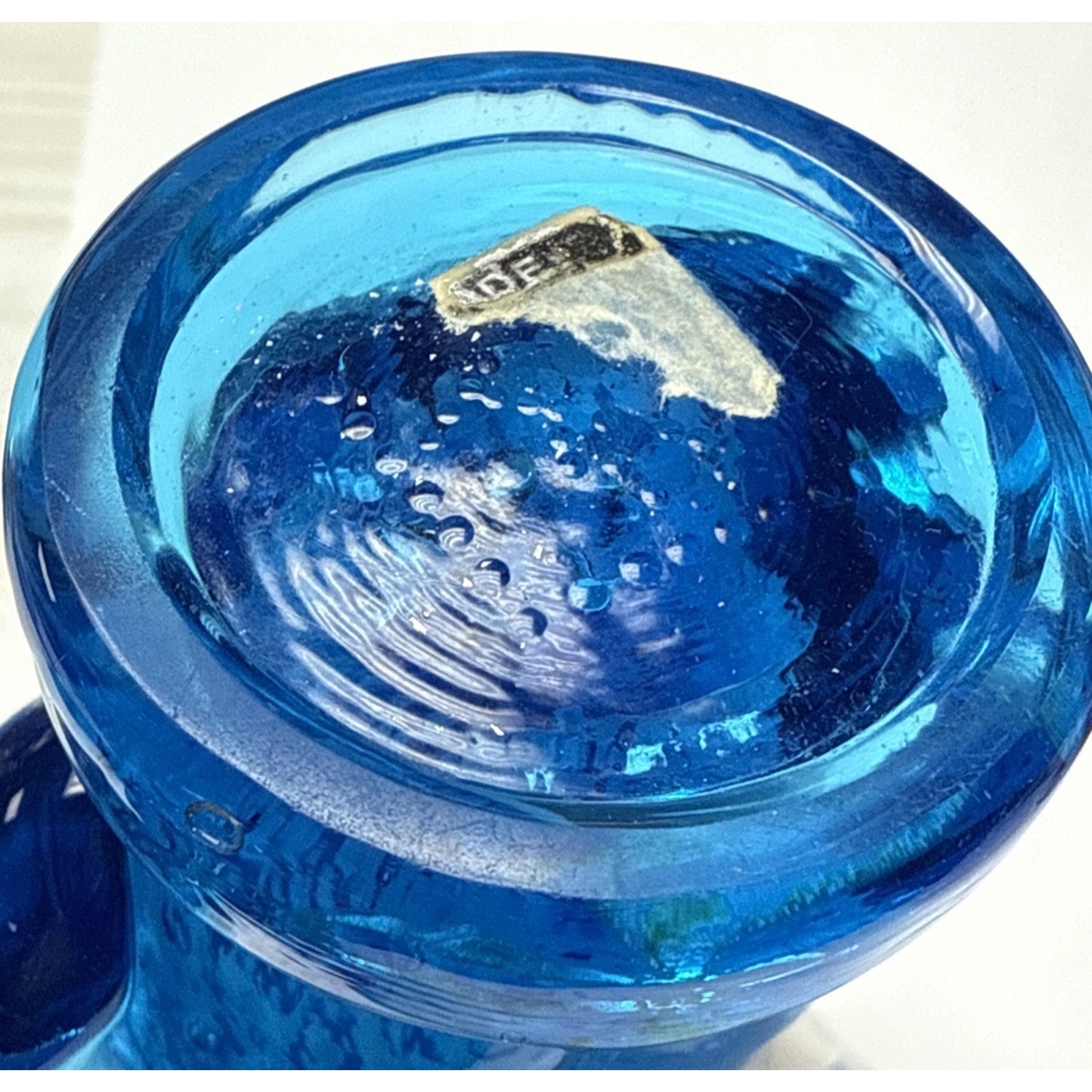 Vtg Altaglass Blue Mottled Layered Glass Cat Figurine Medicine Hat As-Is