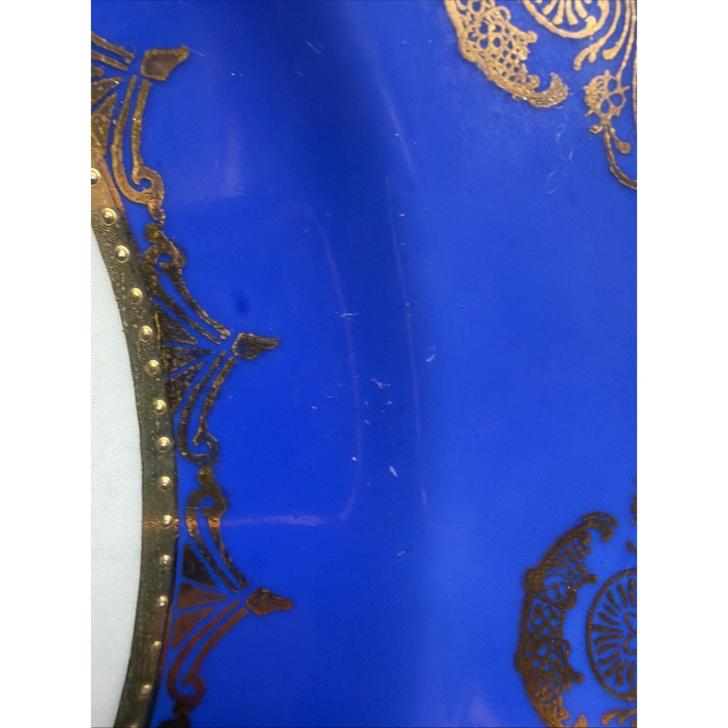 Vintage STW Bavaria Cobalt Blue Game Plate Gold Ornate Elk