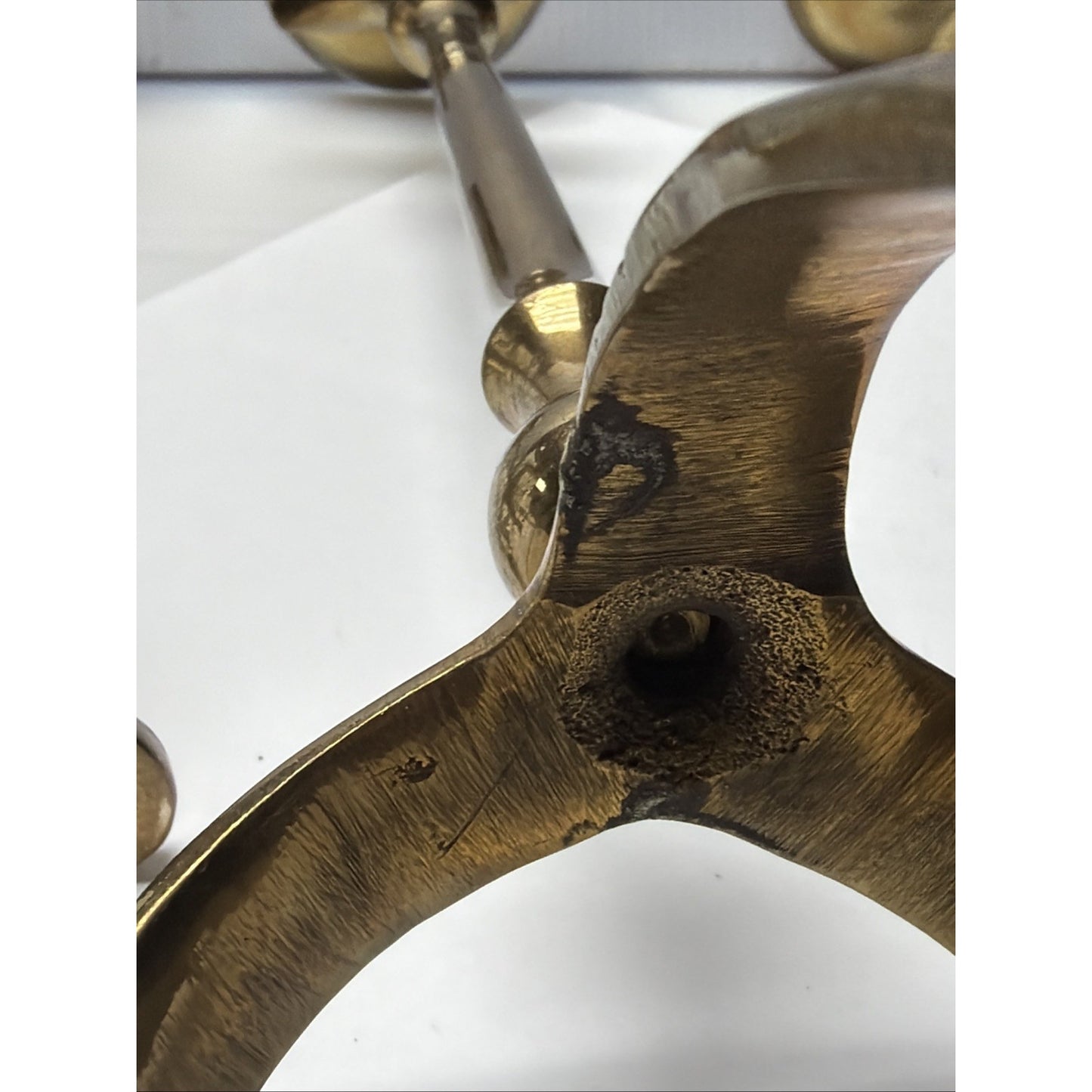 Vintage Lot of 3 Tripod Taper Candle Holders Brass Adirondack Deco Style