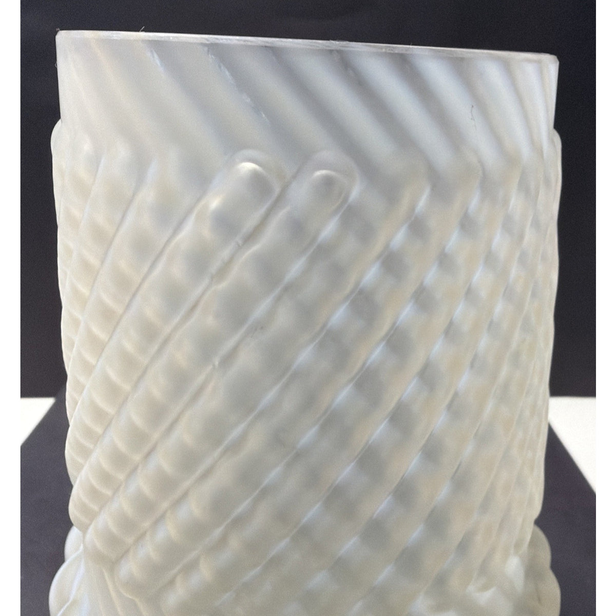 Antique Northwood Glass Chrysanthemum Opalescent Swirl Celery Vase Ribbed Satin