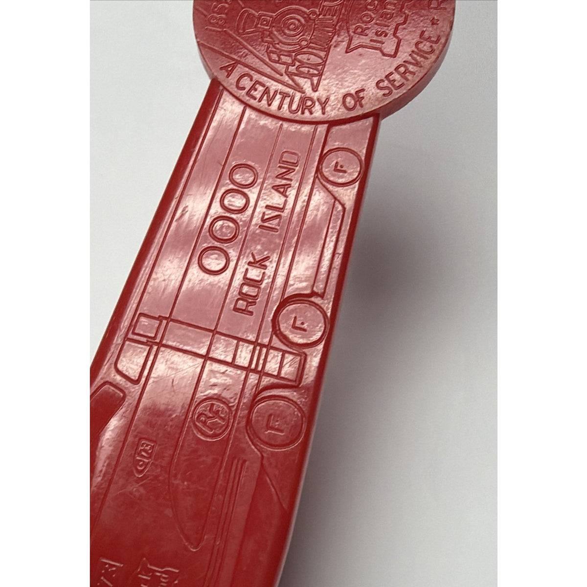 Vintage Rock Island Lines Letter Opener Century Of Service Train Red 1852 1952