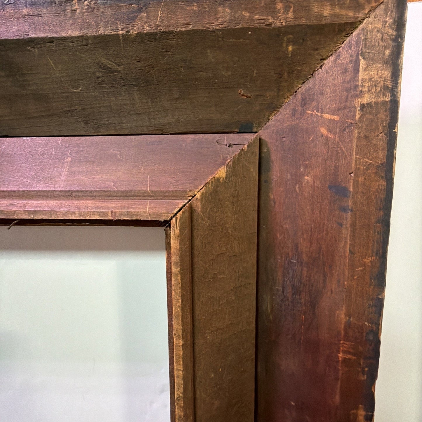 Antique Victorian Layered Wood Gold Floral Gesso Frame Only Wall Art As Is