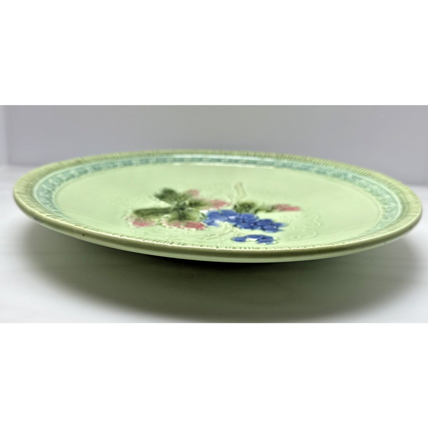 Old Zell Harmersbach Majolica Germany Grapes Leaves Hand Painted Green #114