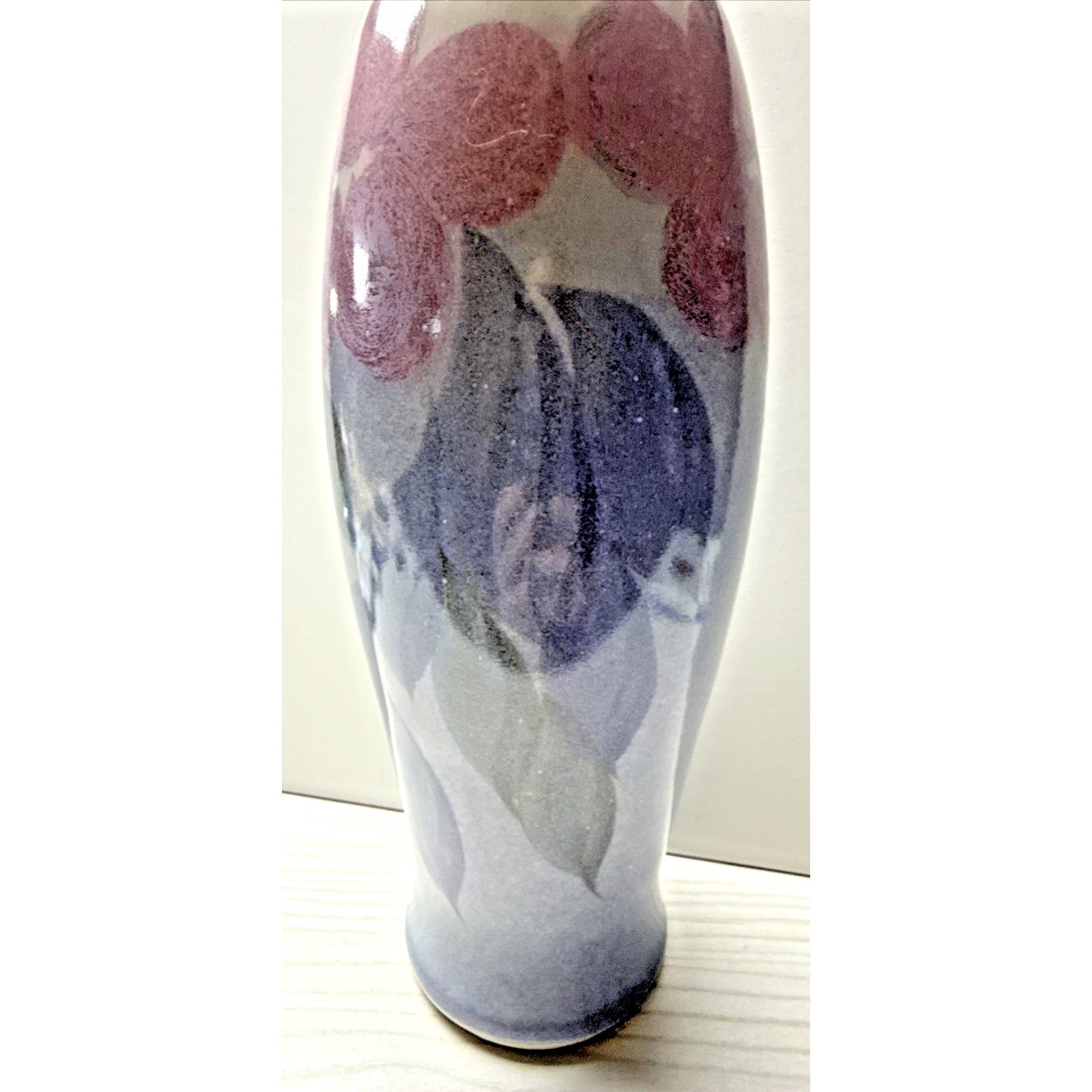 Vintage Leila Lei La Studio Art Pottery Nouveau Style Hand Painted Vase Floral