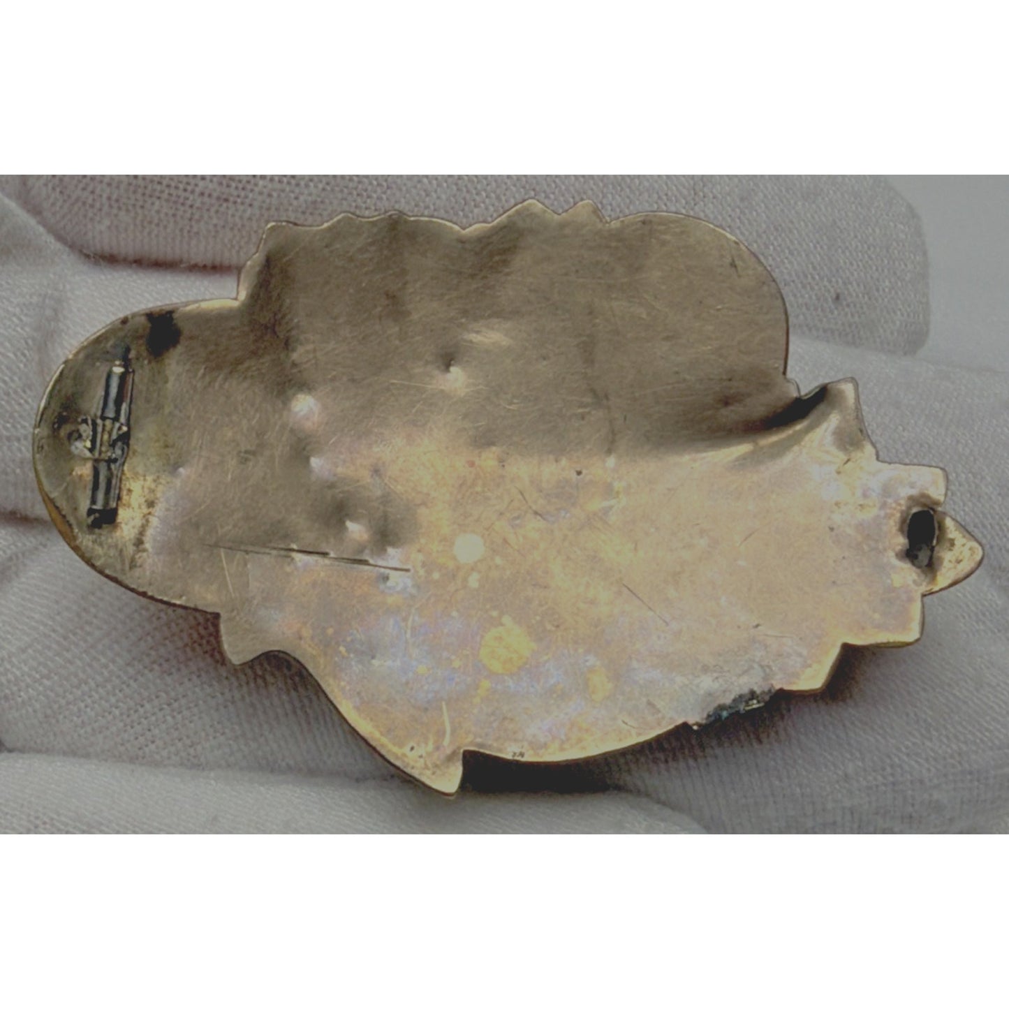 Victorian 10k GF Hollowware Brooch Puffy Repousse Floral Scroll As Is Damage