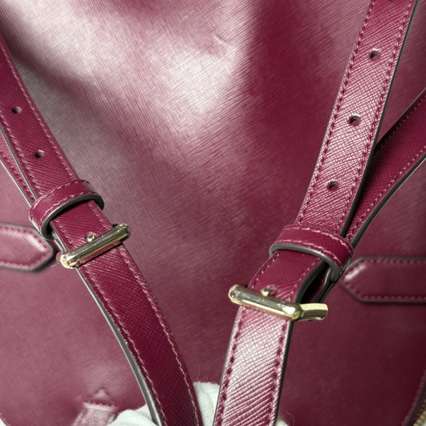 Kate Spade New York Staci Dome Saffiano Leather Backpack Burgundy