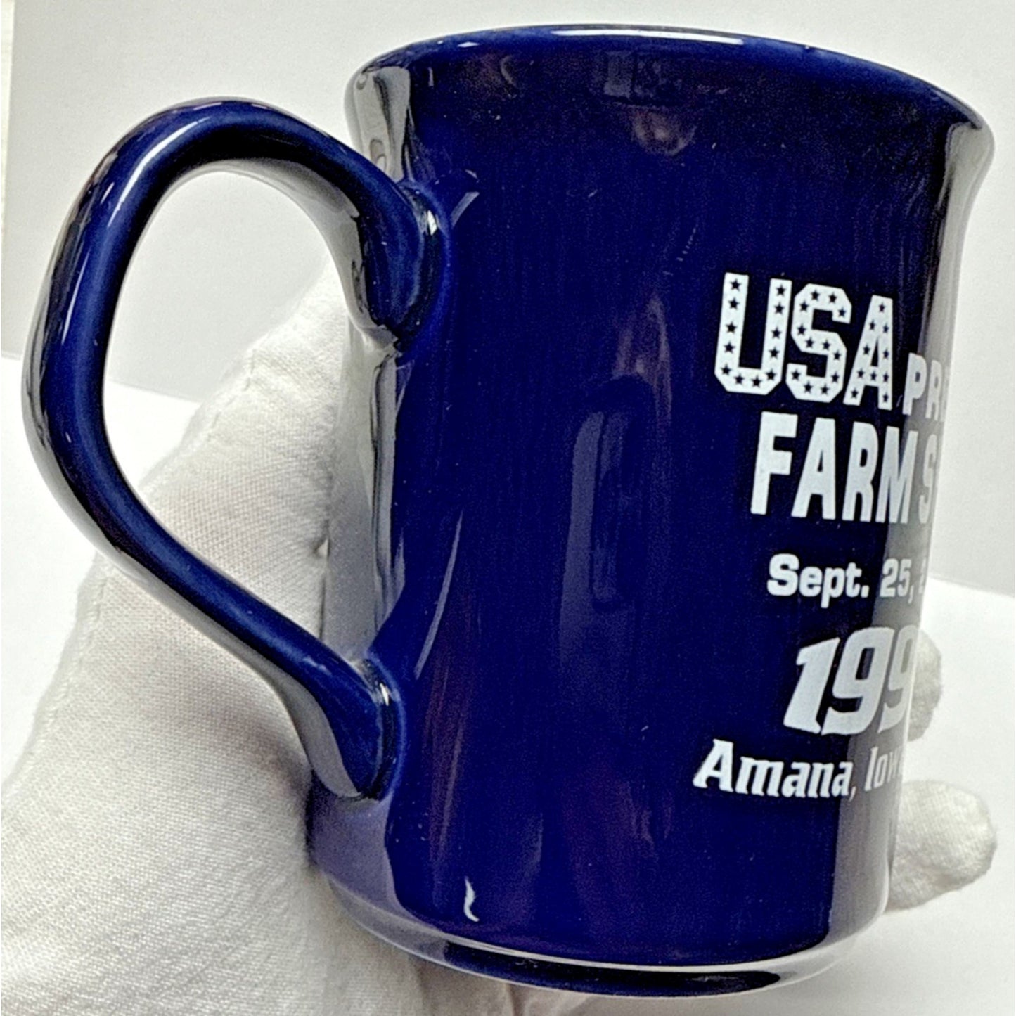 Vintage Farm Progress Show 1990 Mug Cobalt Blue English Ironstone Tableware