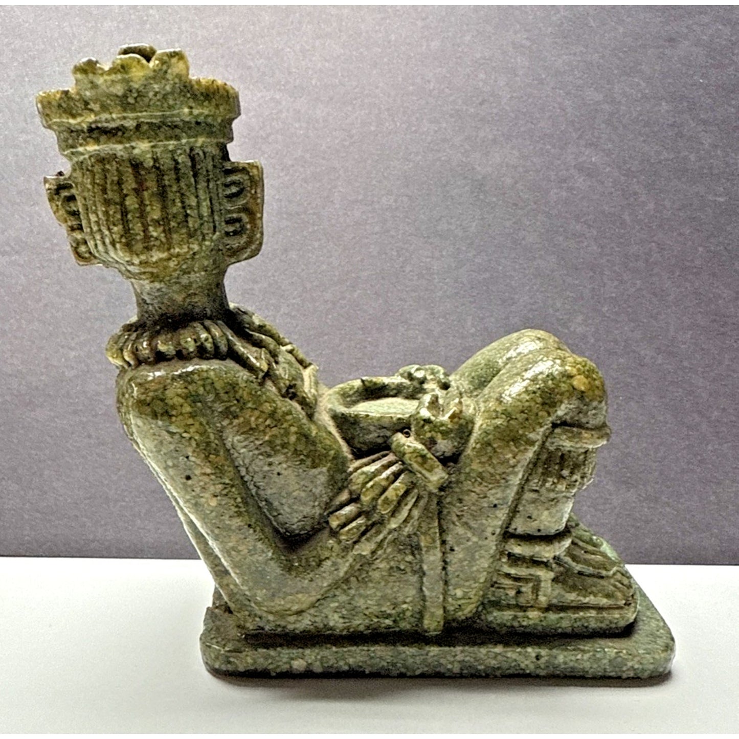 Vintage Chacmool Toltec Mayan Figurine Crushed Stone Resin Composite As Is Read