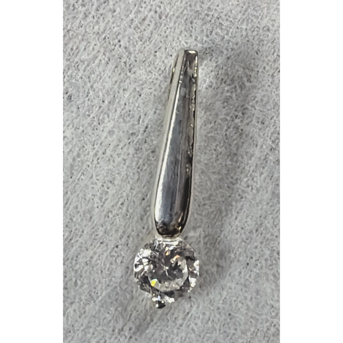 Modernist M2 Jewelry 925 Sterling Silver Drop Pendant Crystal Solitaire