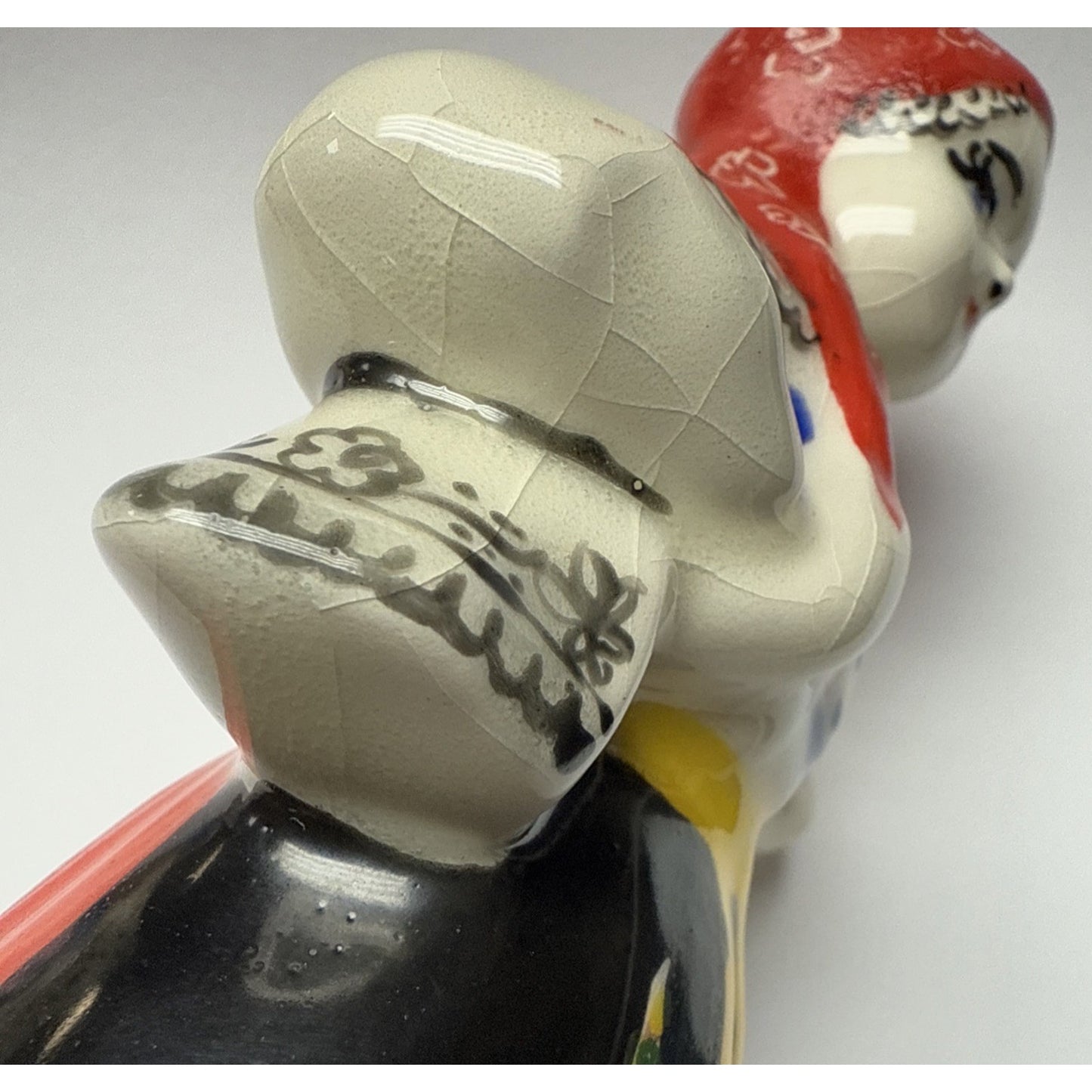 Vintage Czech Bohemia Polish Girl Porcelain Figurine Traditional Dress As Is