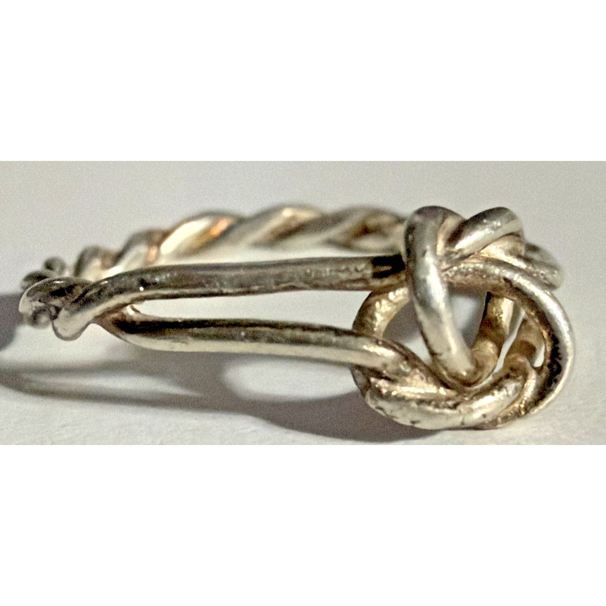 Antique 14k White Gold Twisted Rope Love Knot Ring Sz 4.5 As Is