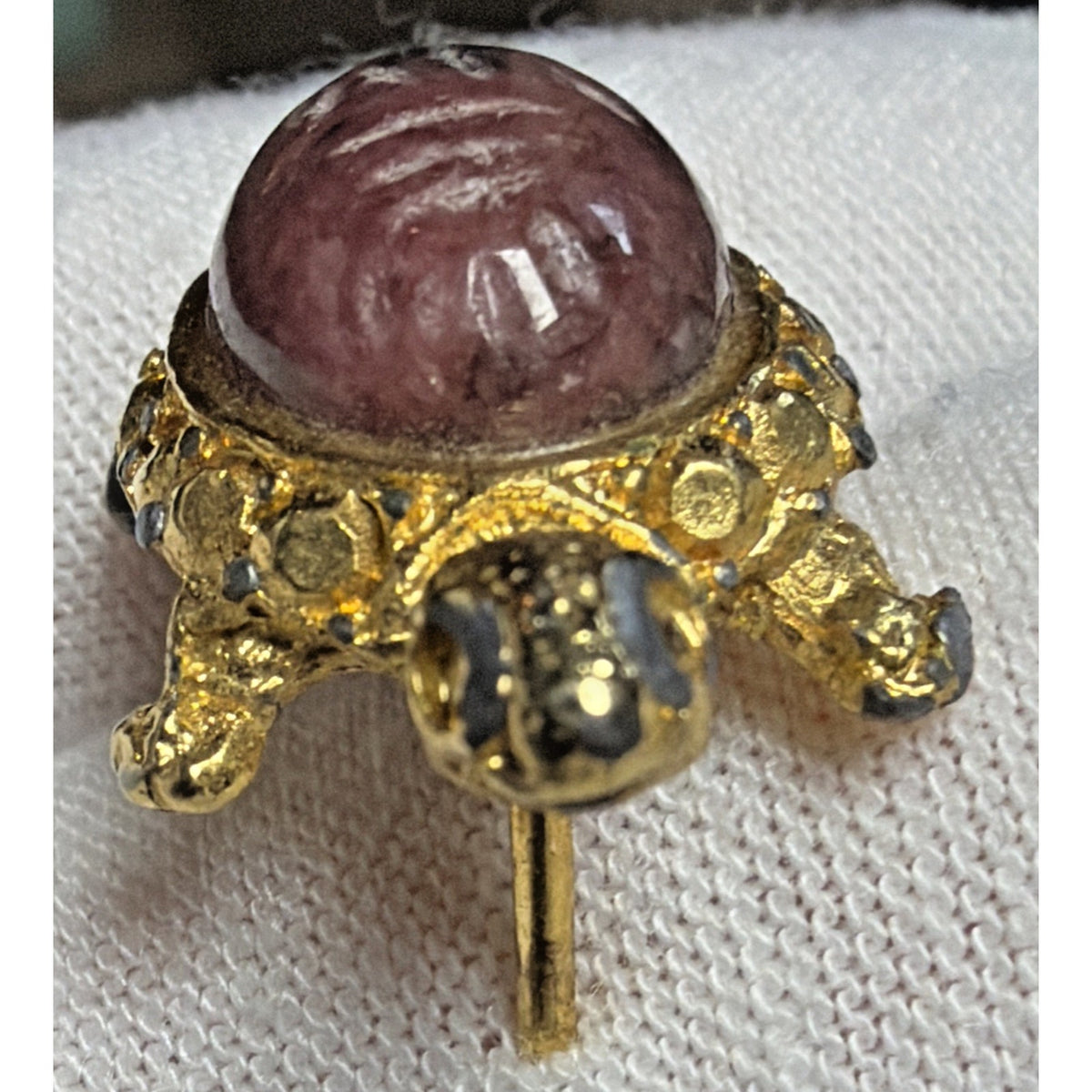 Vintage Turtle Pin Scarab Carved Egyptian As Is