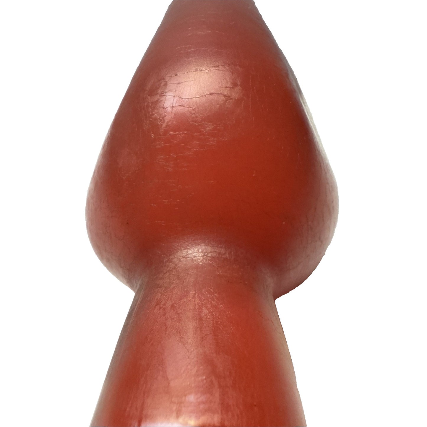 Murano Paolo Venini Velati Bottiglie Incised Triangular Bottle Red Orange As-Is