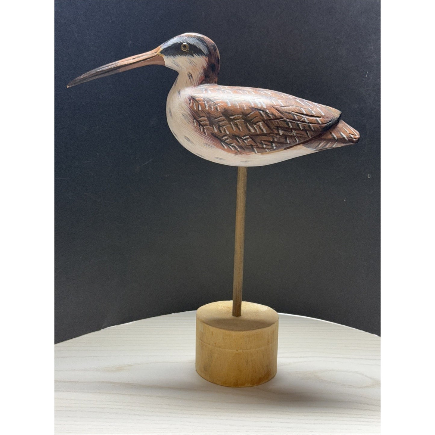 Vintage Hand Painted Carved Wood Shorebird Sculpture Decoy Folk Art As Is