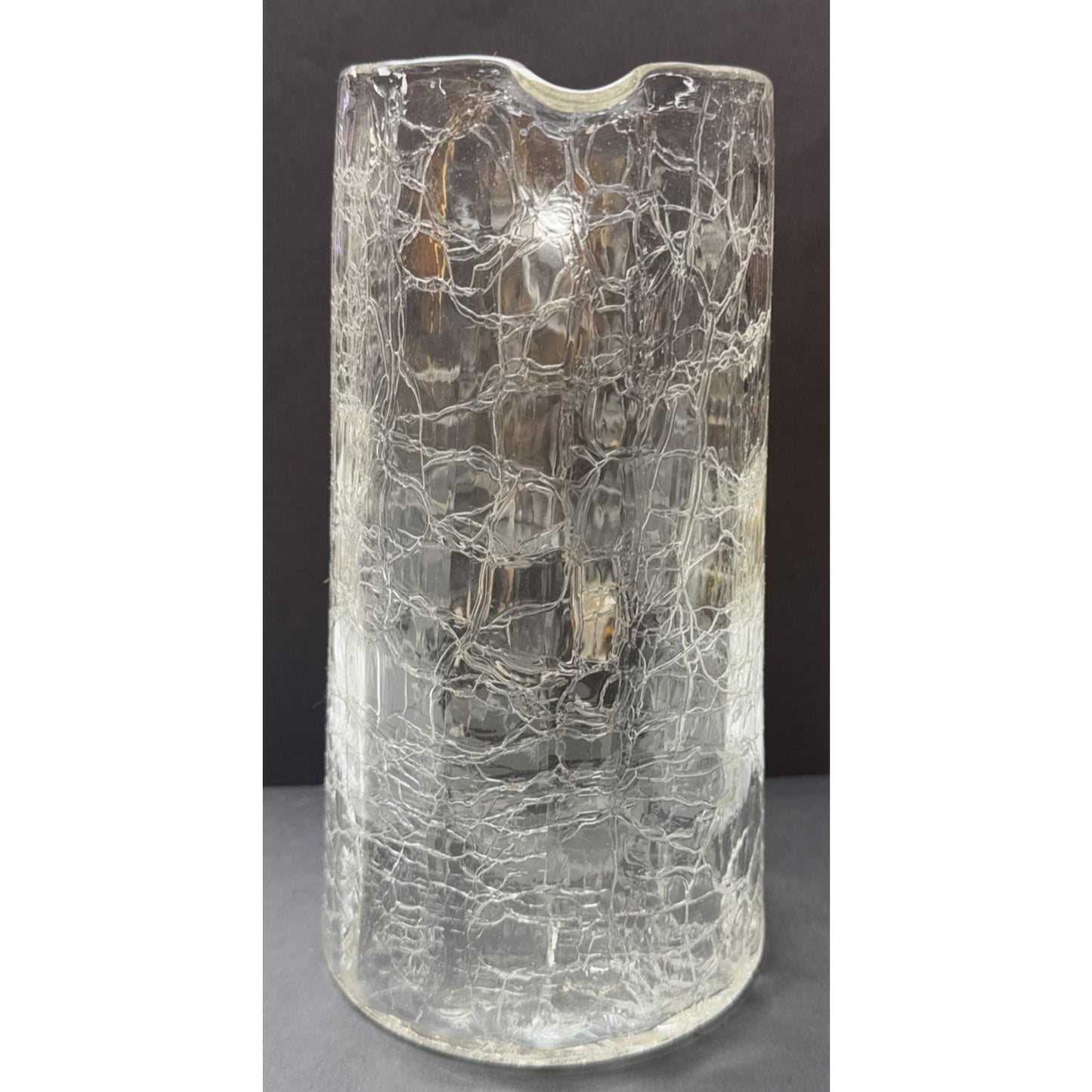 Victorian Kralik Loetz Moser Art Nouveau Glass Pitcher Jug Clear Crackle Ribbed