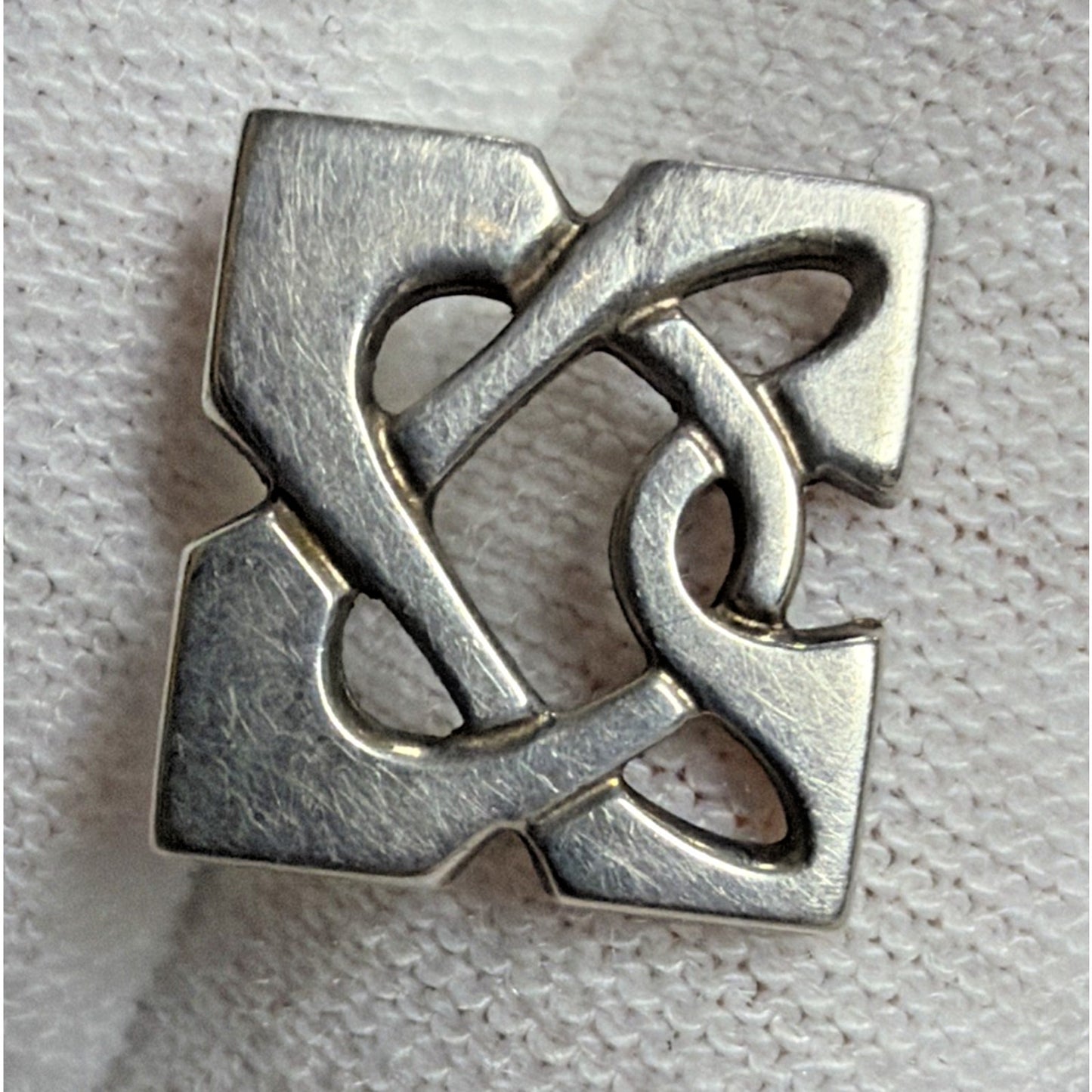 Vtg Dublin Ireland Celtic Stud Earrings Cut Out Square Sterling Signed No Backs