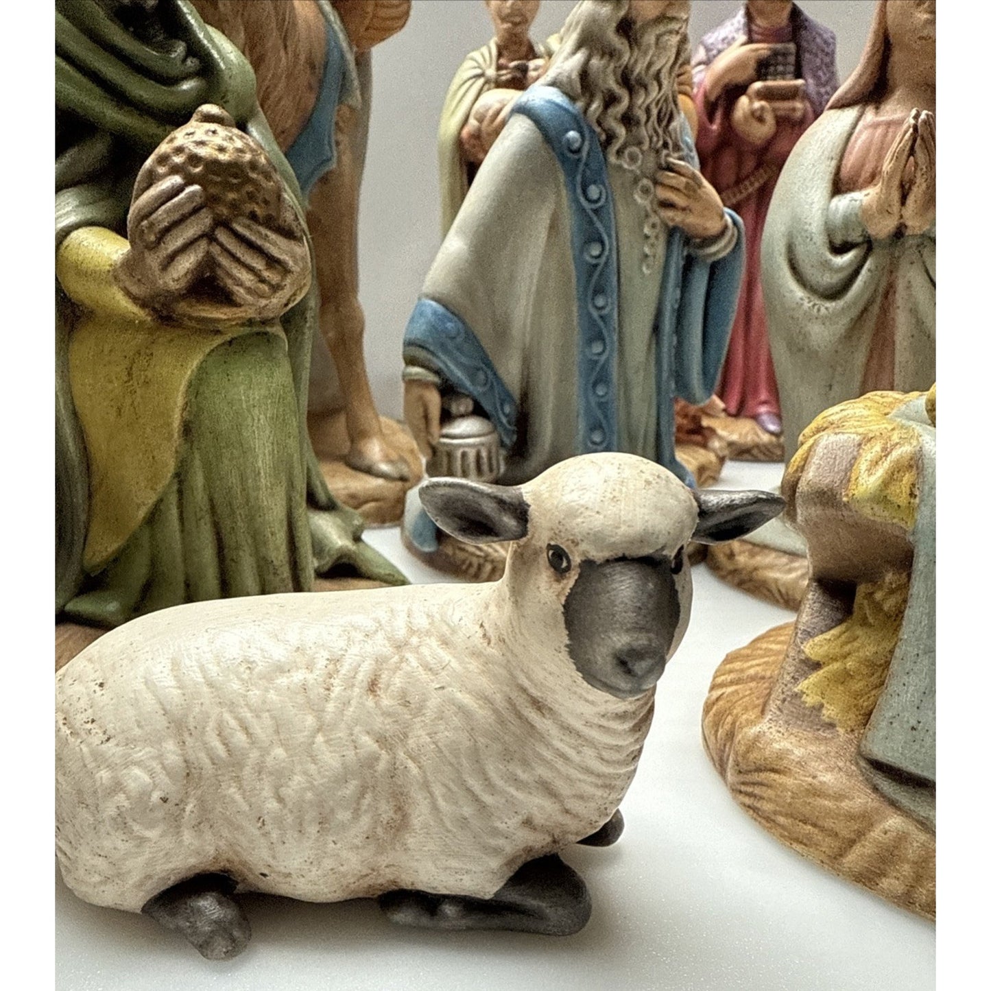 Vintage Lot of 19 Holland Mold Ceramic Nativity Set Painted As Is