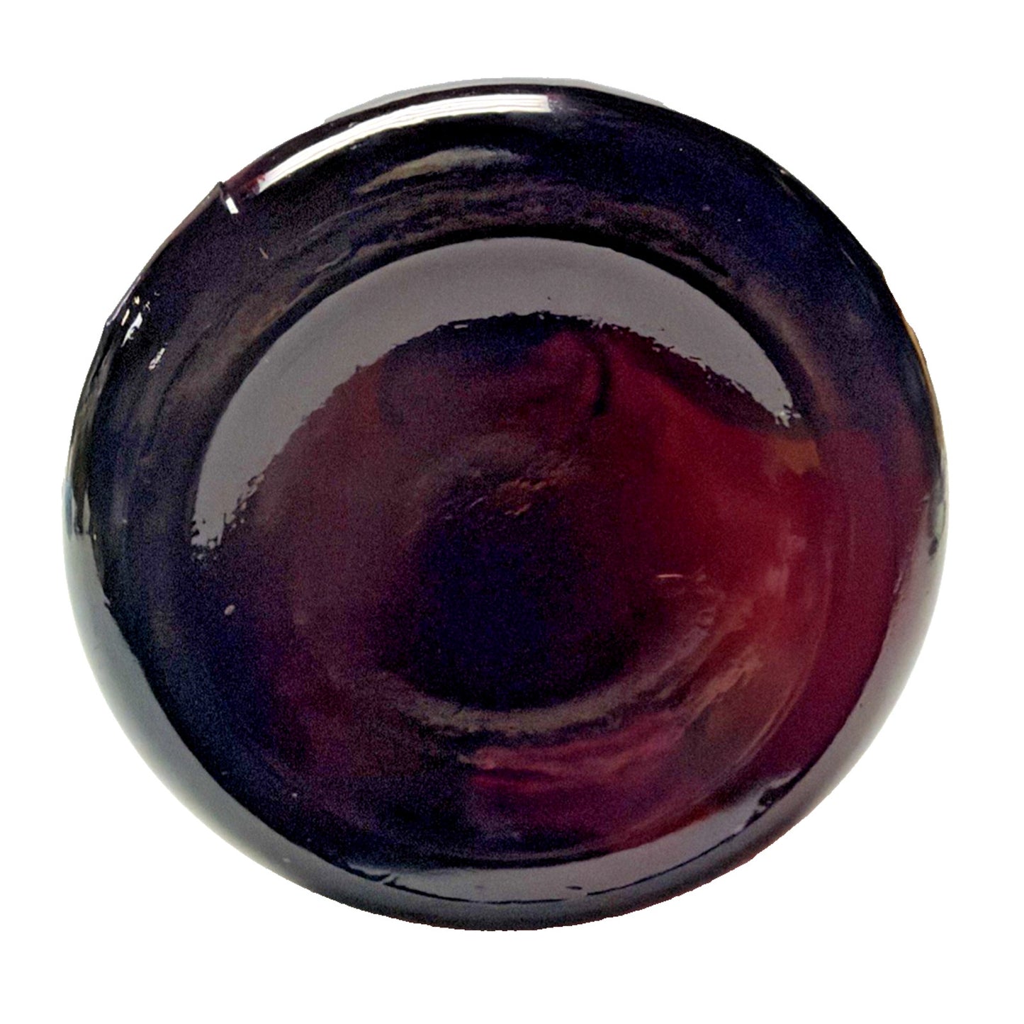 MCM Empoli Glass Purple Amethyst Genie Bottle Decanter Ribbed Optic No Stopper
