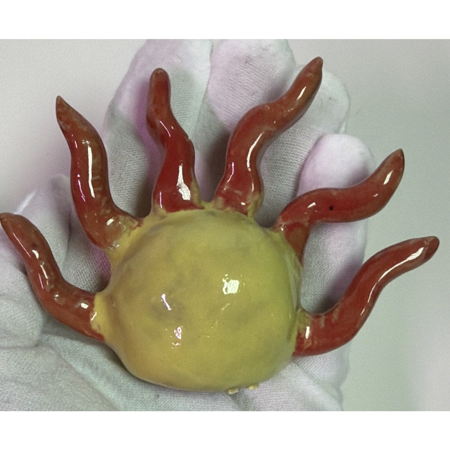 Lot of 2 Anemone Sea Creature Reef Coral Sculptures Organic Ring Jewelry Holders