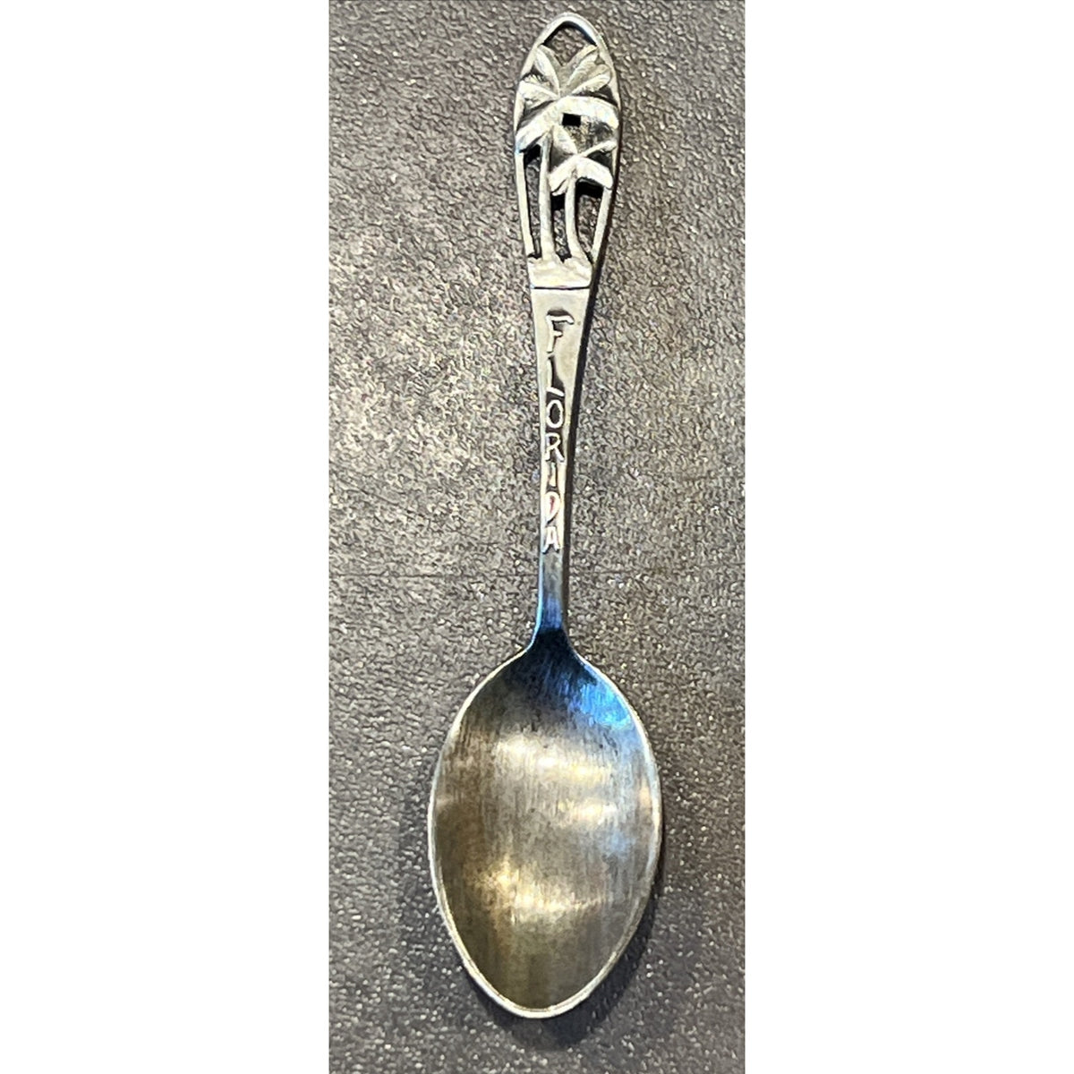 Old Bates Klinke Sterling Silver Souvenir Spoon Florida Palm Trees