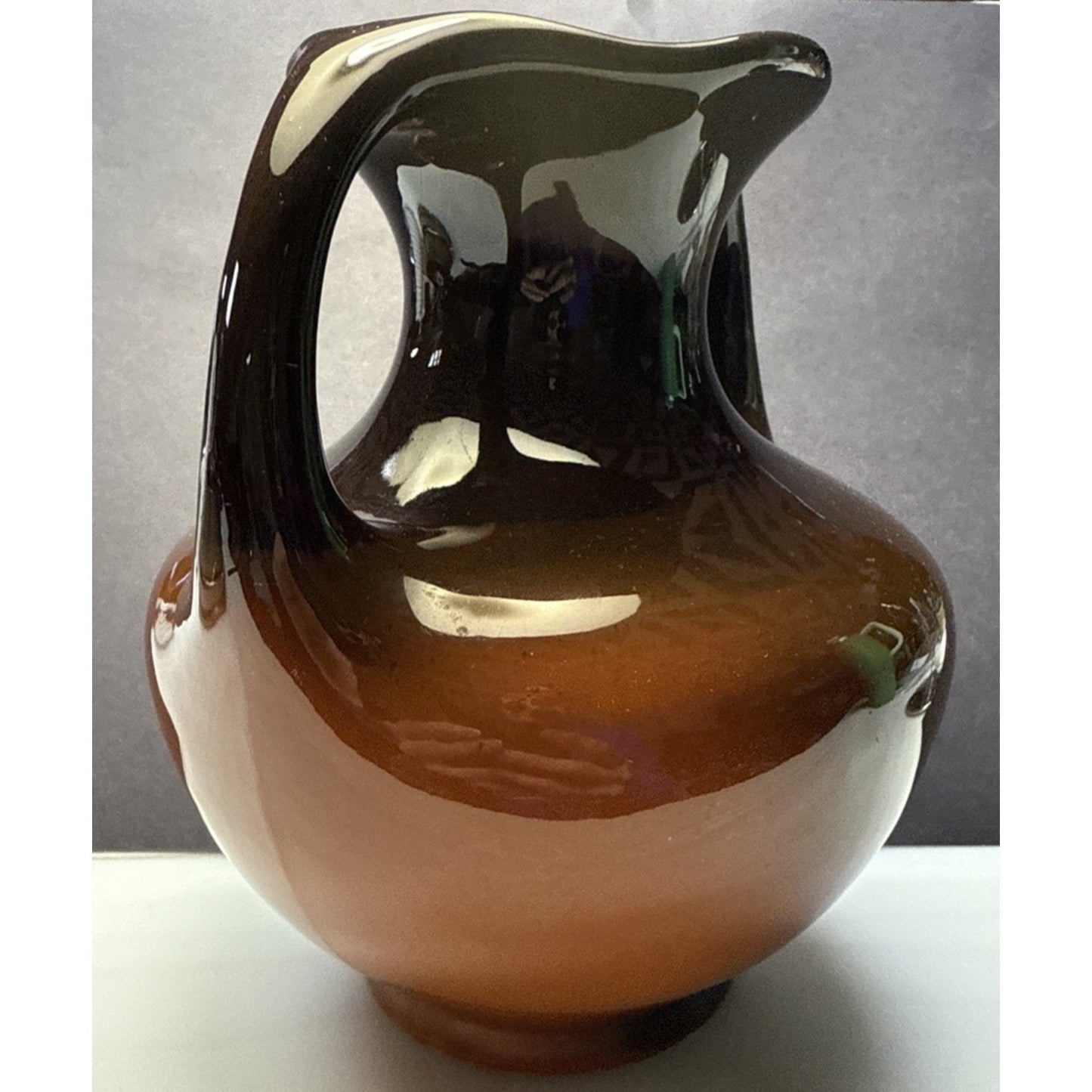 Old Redwood Pottery Glazed Colonial Amphora Vase Double Handle As Is