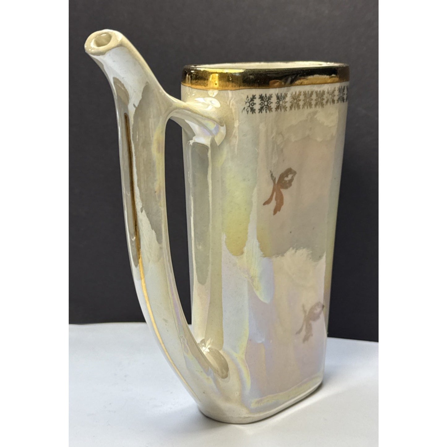 Old Karlovy Vary Czech Porcelain Hot Spring Water Sipping Cup Mug Lusterware