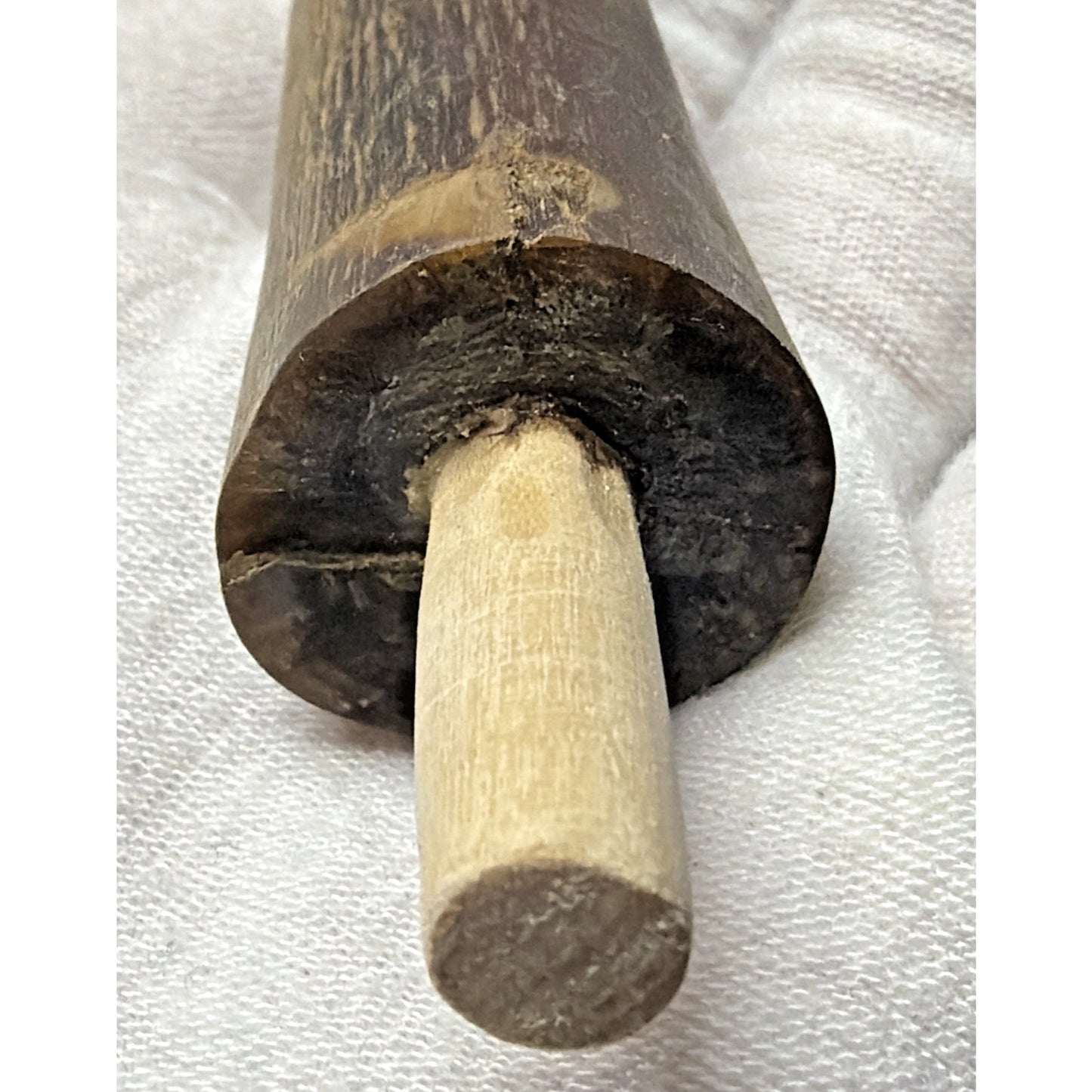 Old Powder Horn Vessel Branded Scrimshaw Engraved Symbols Initials As Is Read