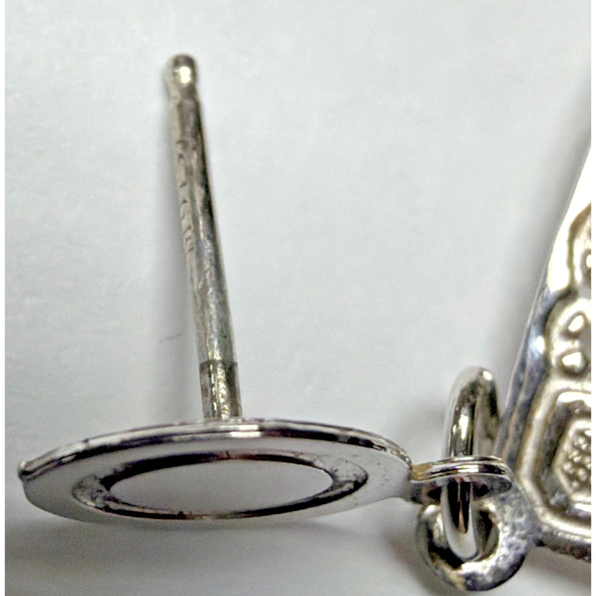 Vtg Ornate Sterling Silver Filigree Open Teardrop Dangle Earrings Post No Backs