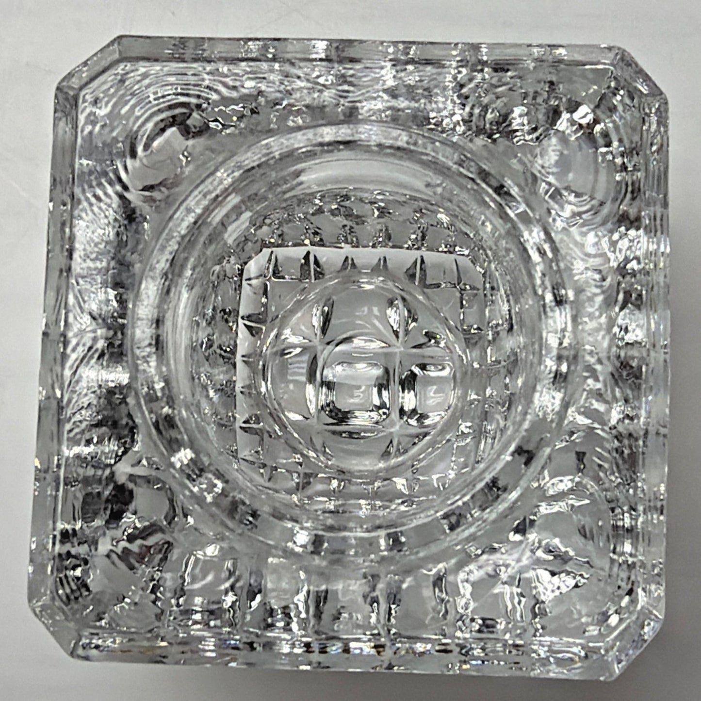 Antique Early American Glass Inkwell Pebbled Bottom Textured Block Lip