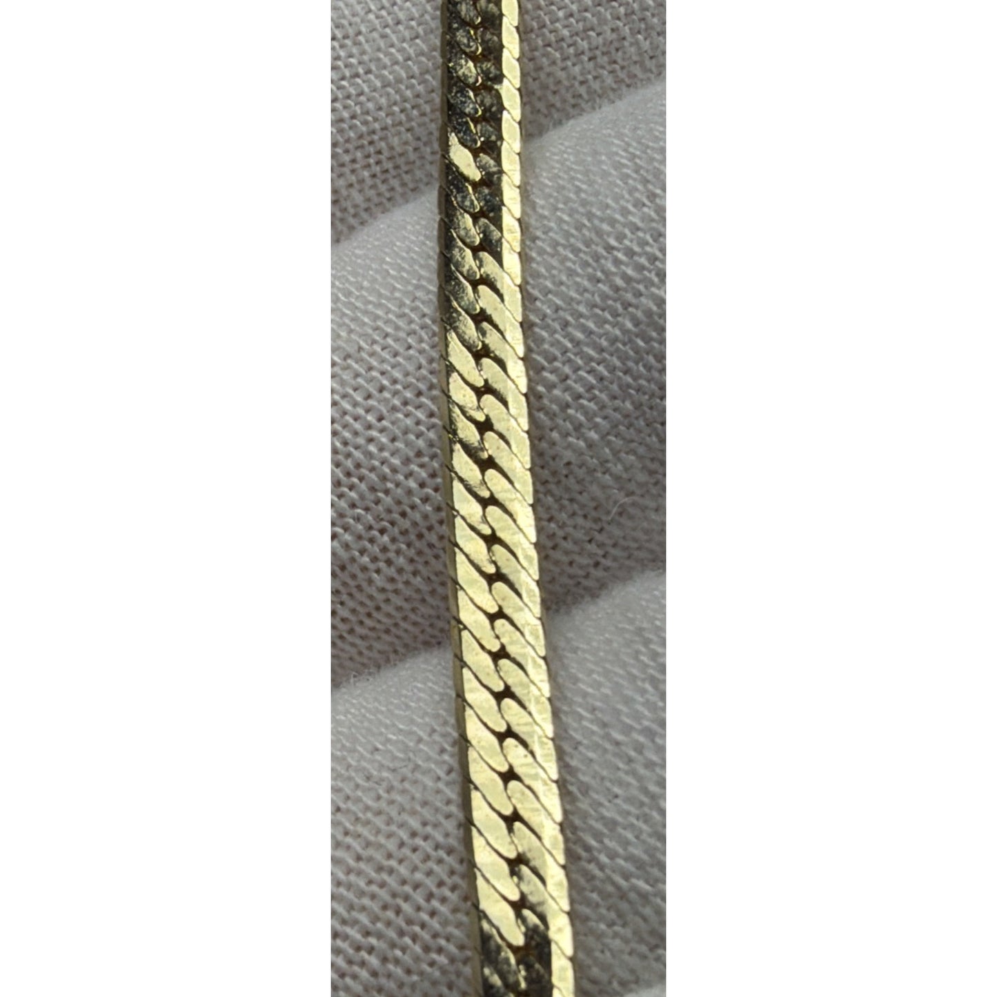 Vintage Gold Plate Herringbone Chain Bracelet Butterfly Clasp As Is