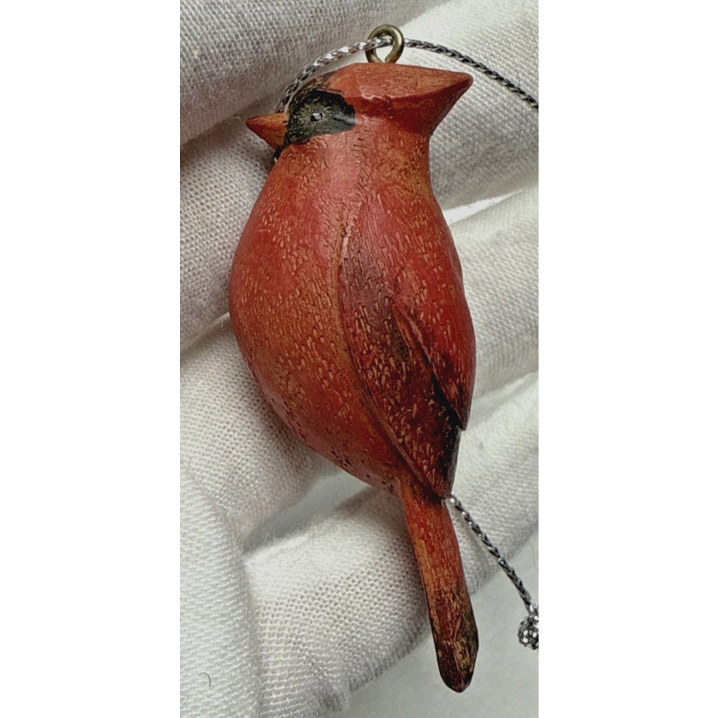 Vintage Lot of 3 Cardinal Ornaments Small Mini Resin Red Bird