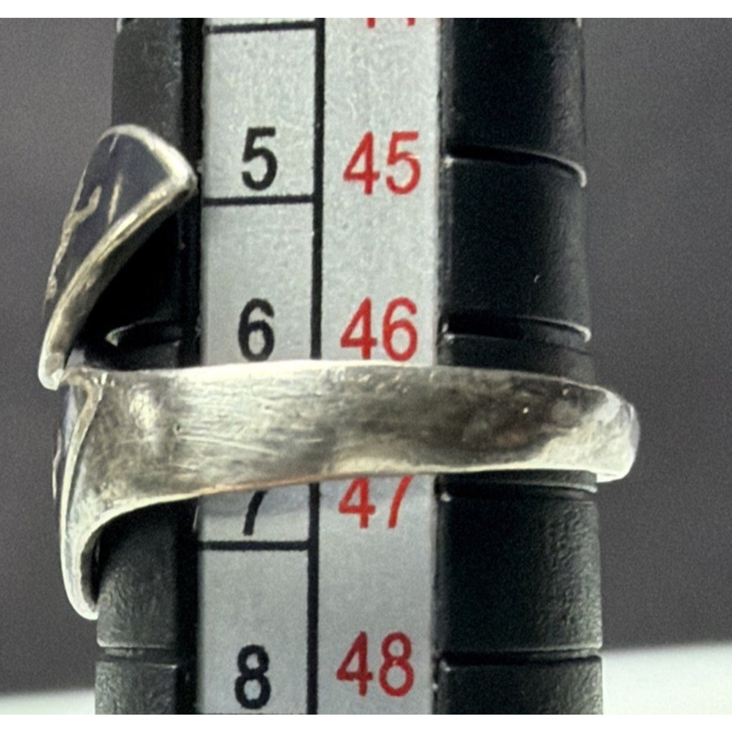 Vintage Sterling Silver Siam Niello Hindu Goddess Adjustable Bypass Ring Size 4