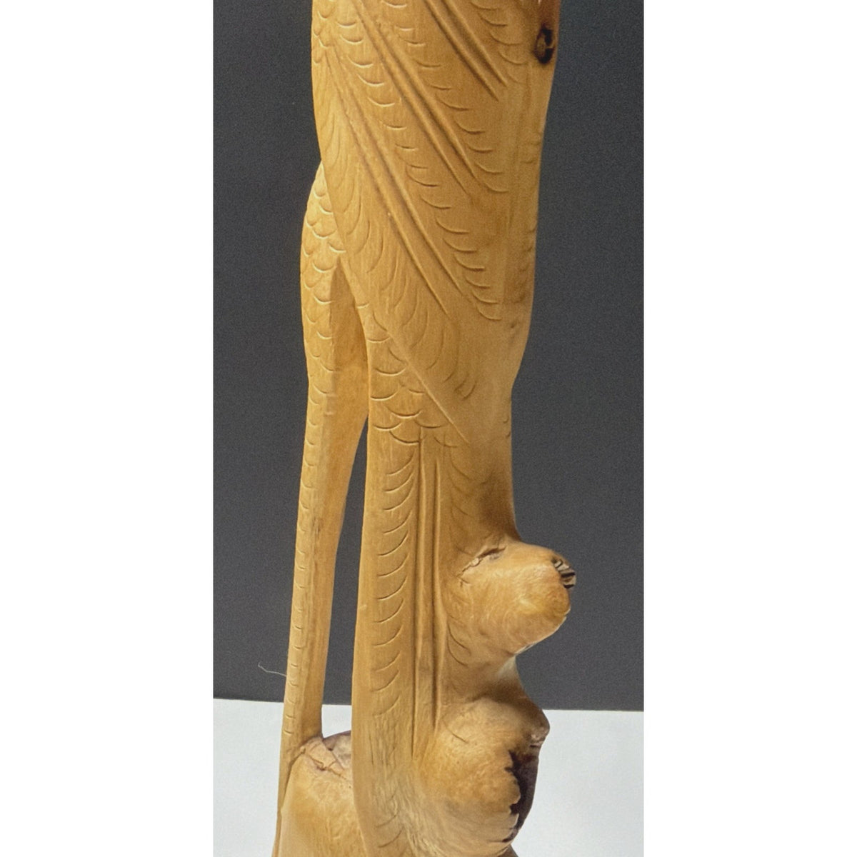 Vintage Hand Carved Heron Egret Sculpture Burlwood Wood Root Bird Statue