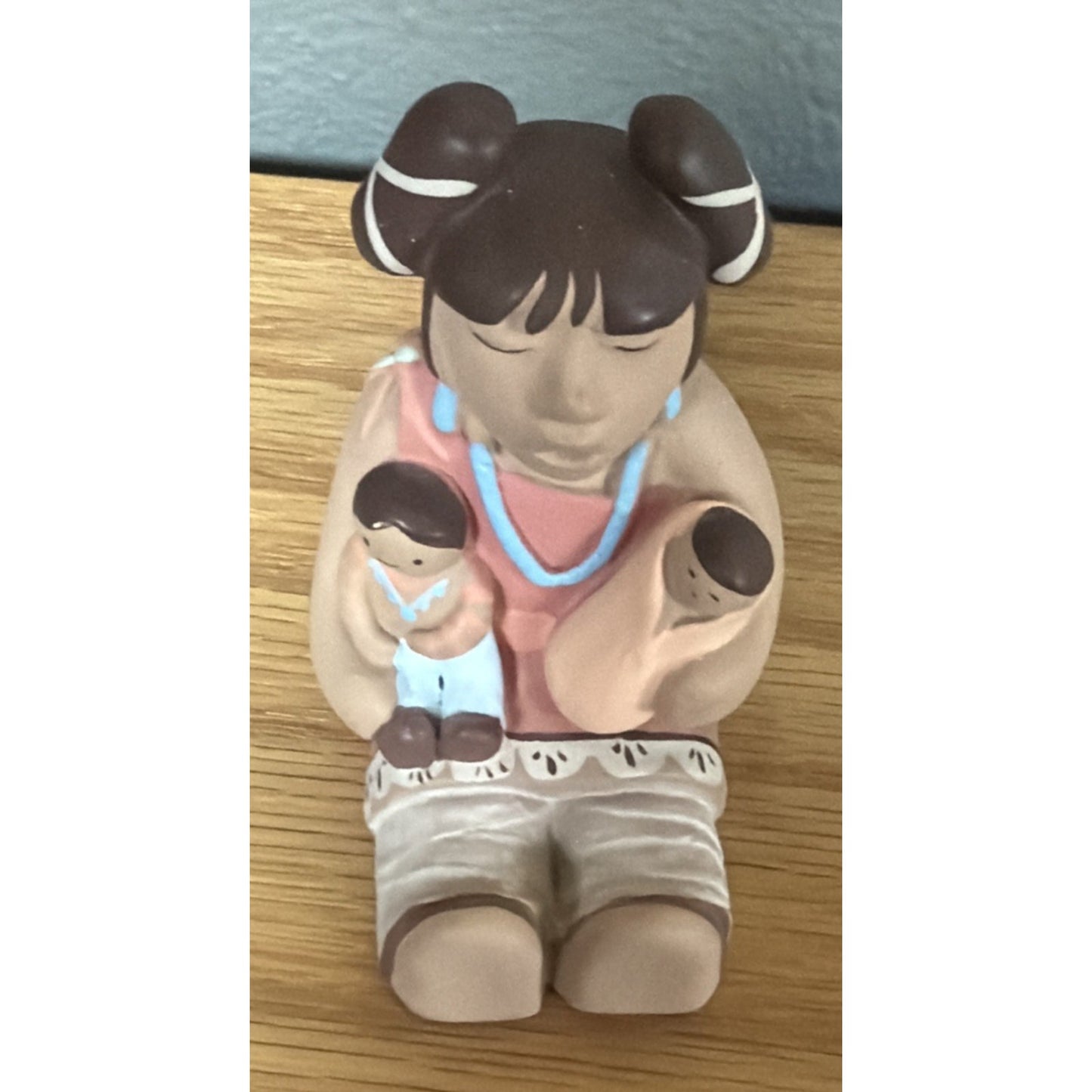 Vintage Cleo Teissedre Native American Storyteller Children Figurine 1989 Signed