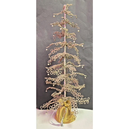 Vintage French Style Glass Beaded Jeweled Christmas Tree As Is