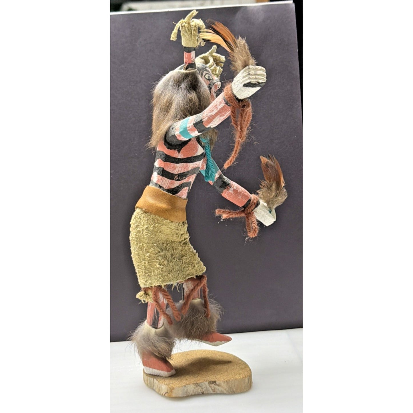 Vintage Kachina Doll Clown Dancer Signed Smith Native American Navajo As Is