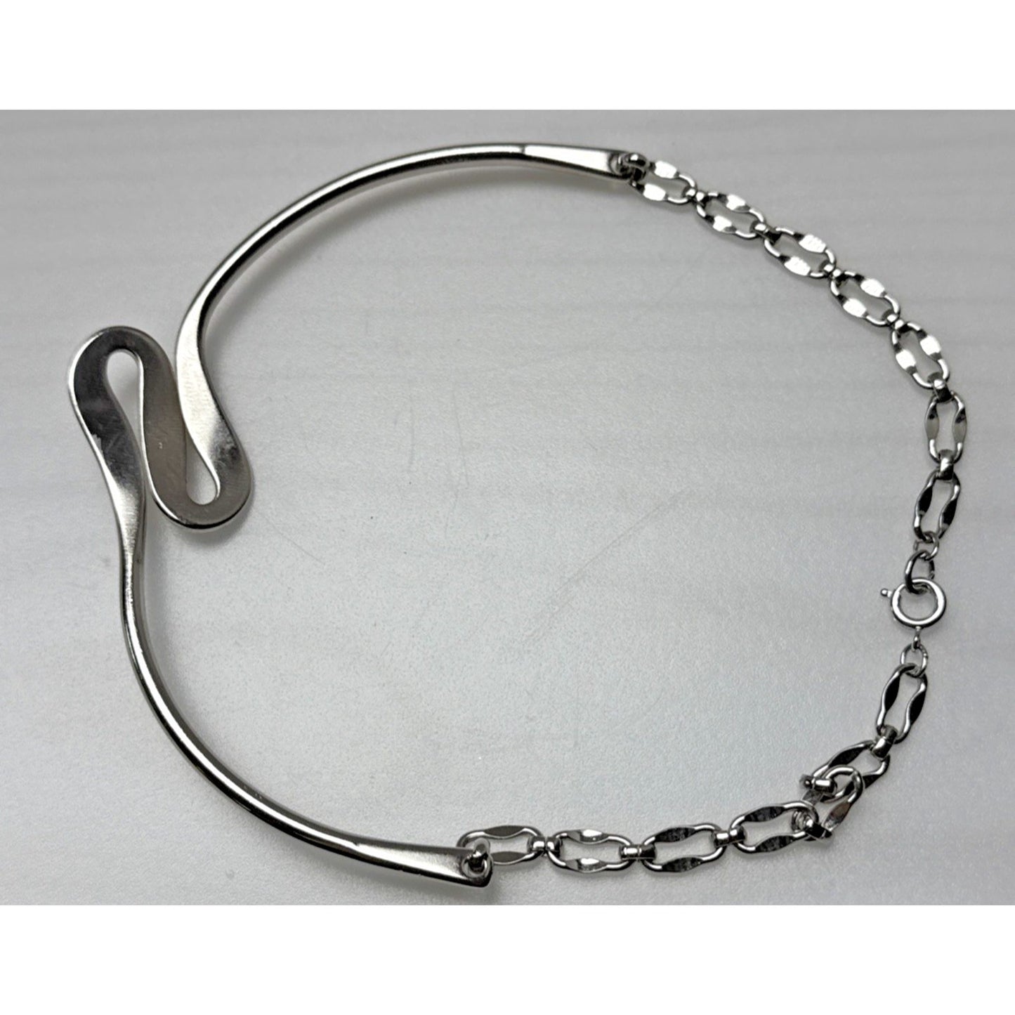 Vintage Napier Modernist Silver Tone Twisted Collar Necklace