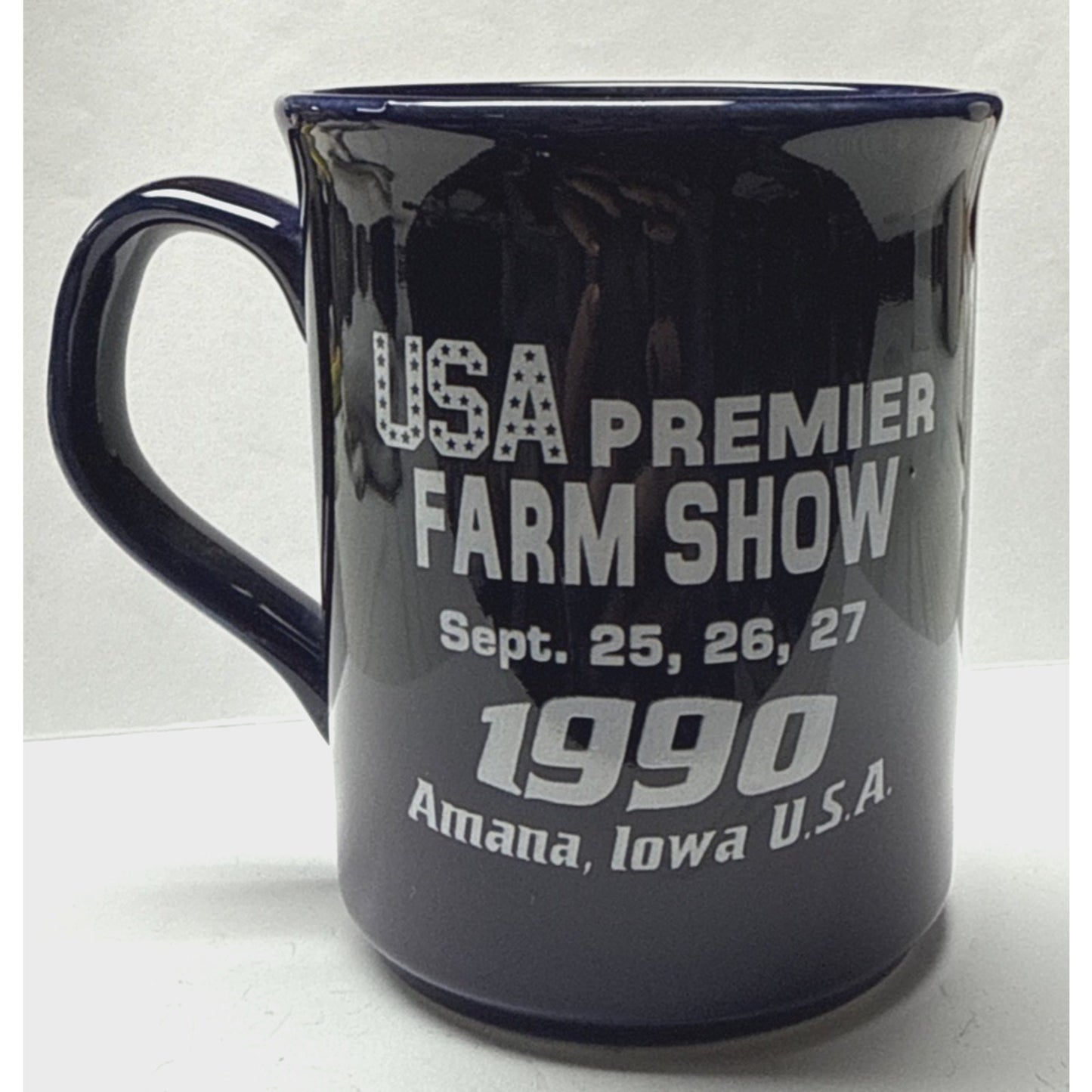 Vintage Farm Progress Show 1990 Mug Cobalt Blue English Ironstone Tableware