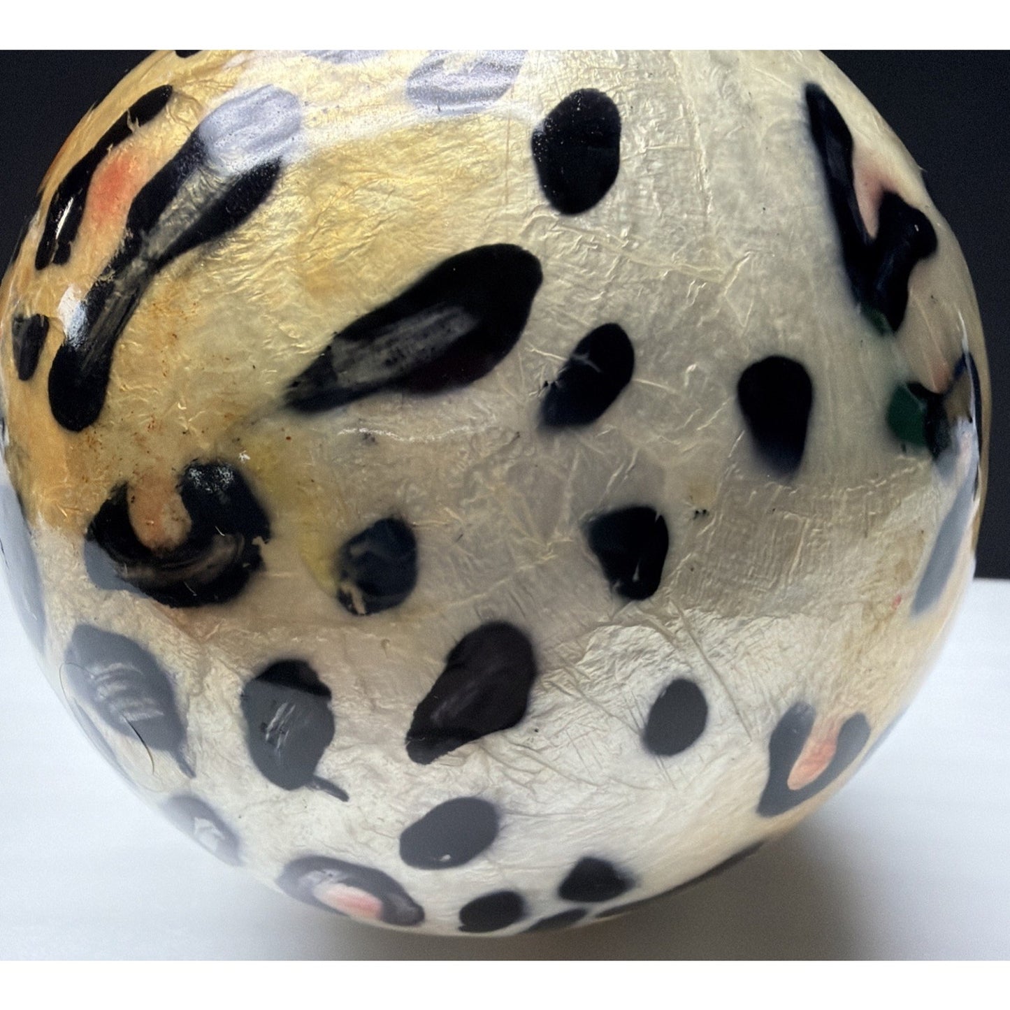 Vintage Leopard Print Capiz Shell Orbs Sphere Ball