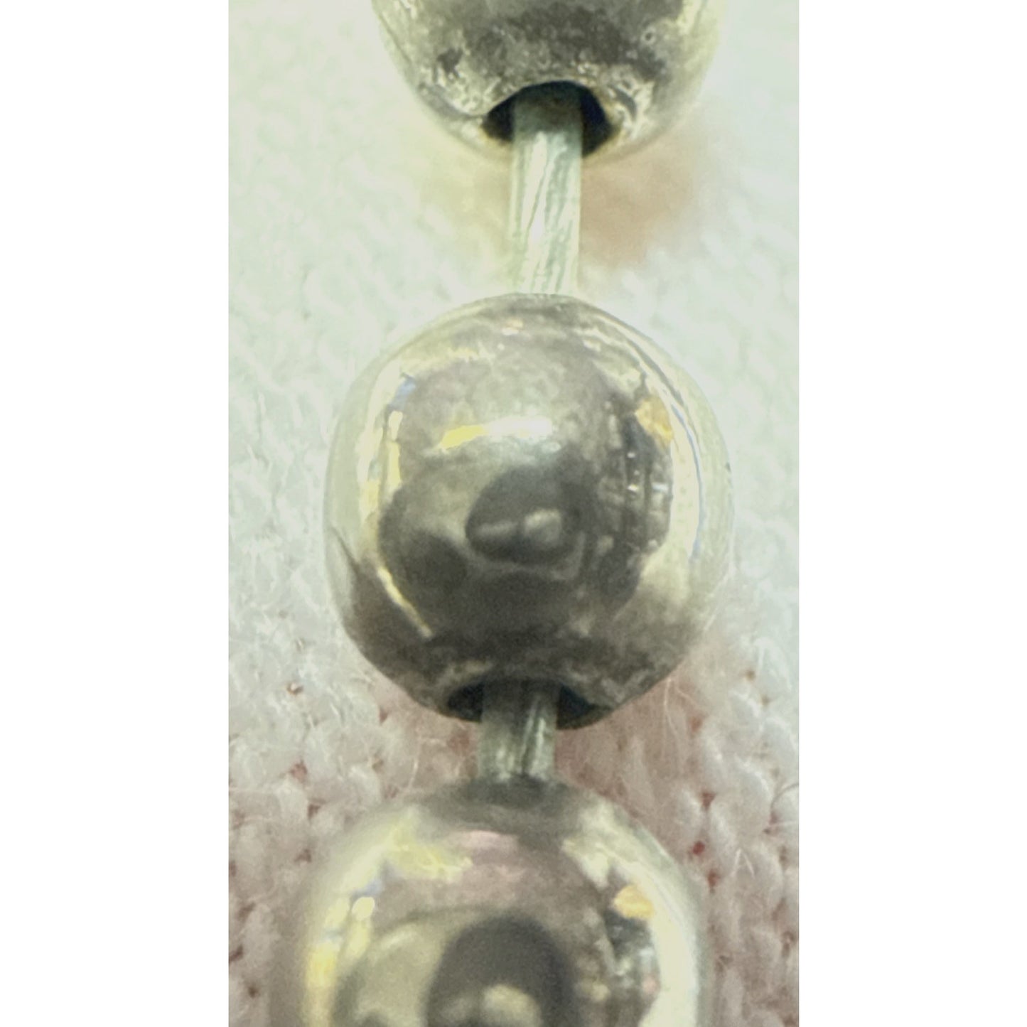 Navajo Pearl Hematite Sterling Silver Inlay Beaded Necklace