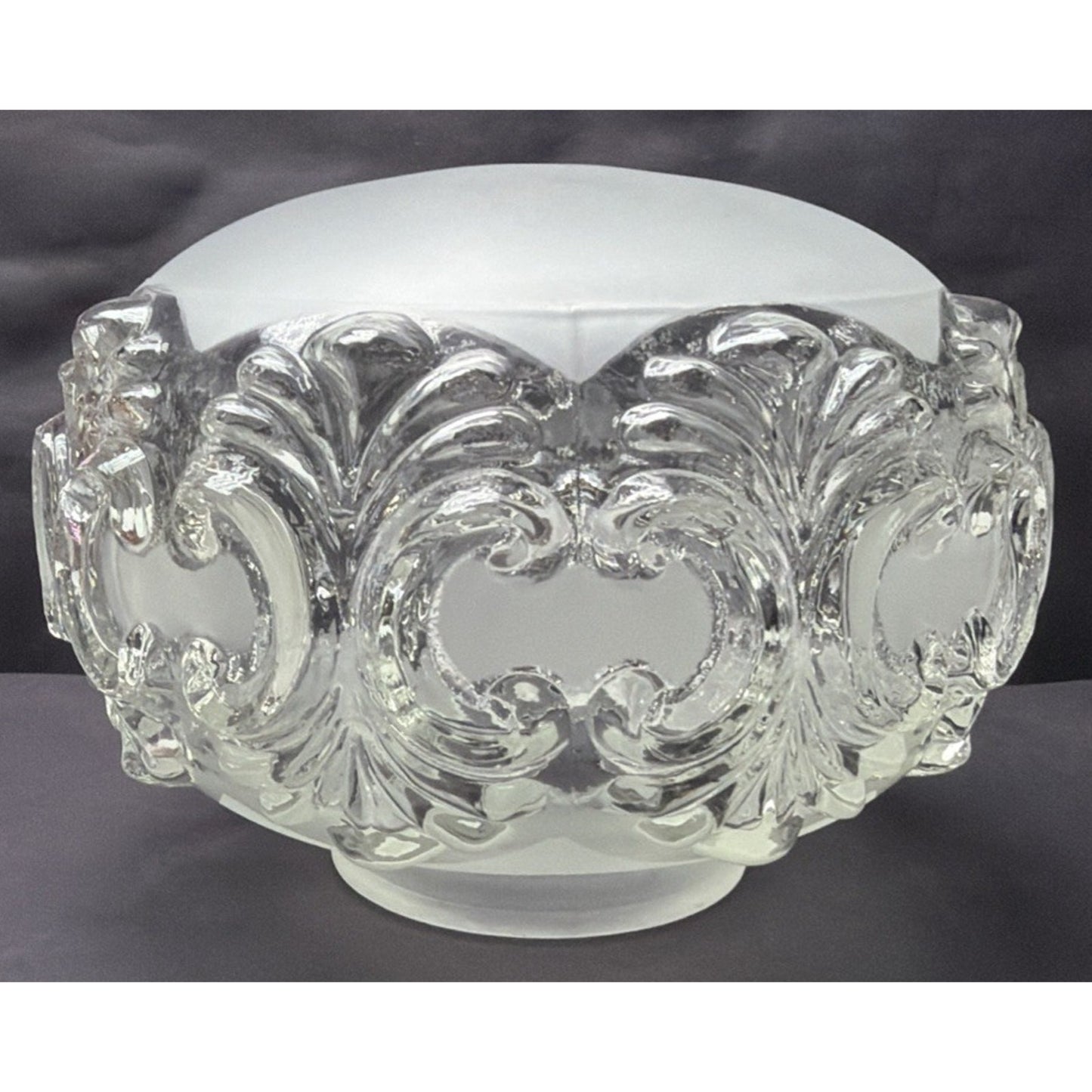 Hollywood Regency Glass Ceiling Light Lamp Globe Shade Satin Ornate Puffy As Is