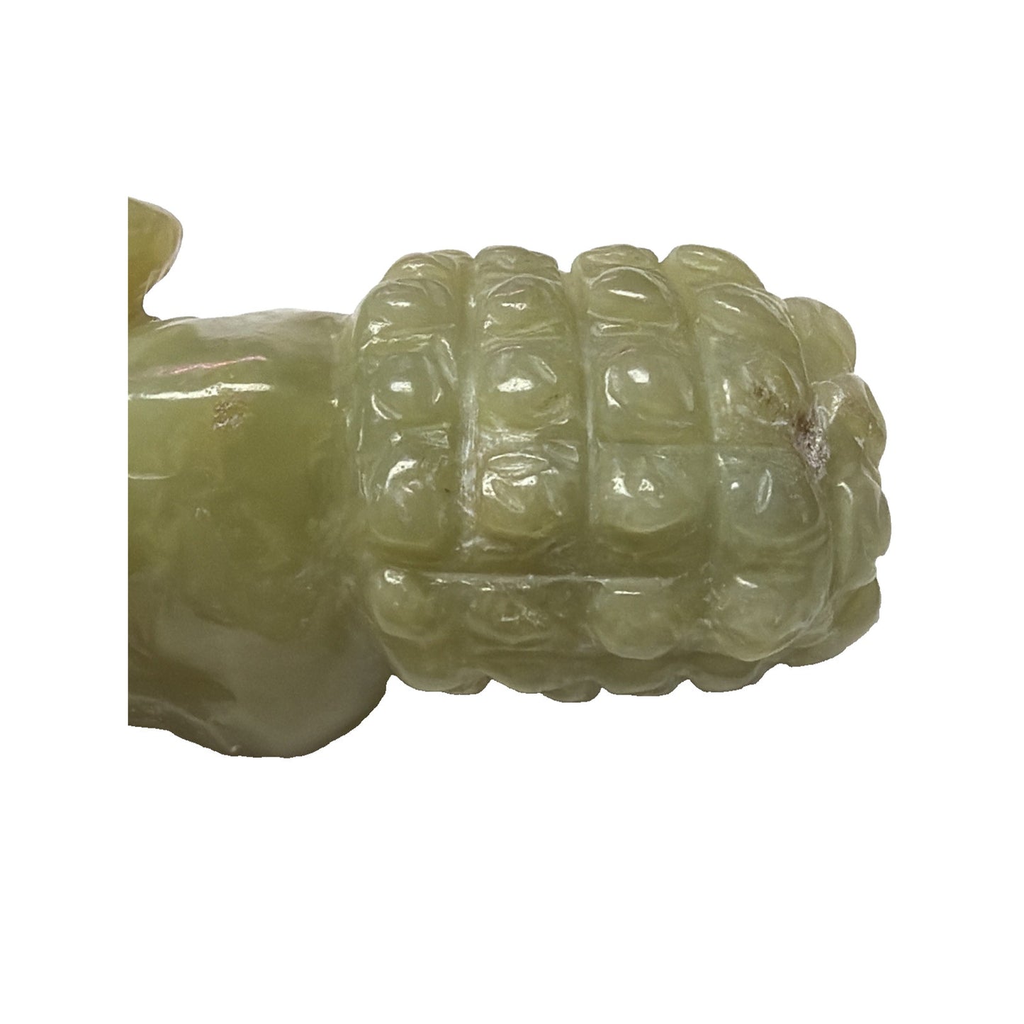 Vintage Carved Green Stone Jade Foo Dog Stamp Seal Box Personalized As Is Read
