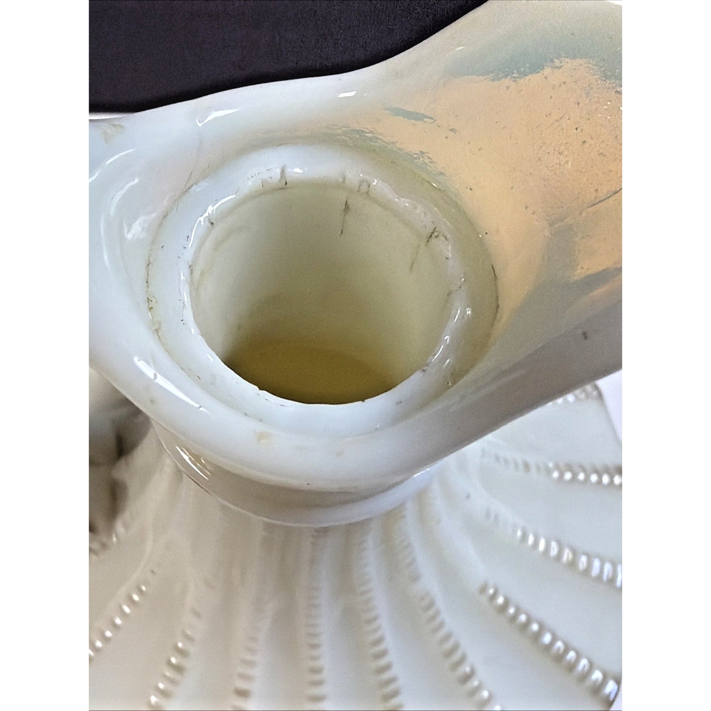 EAPG National Northwood Glass Iris Wild Bouquet Custard Uranium Cruet No Stopper