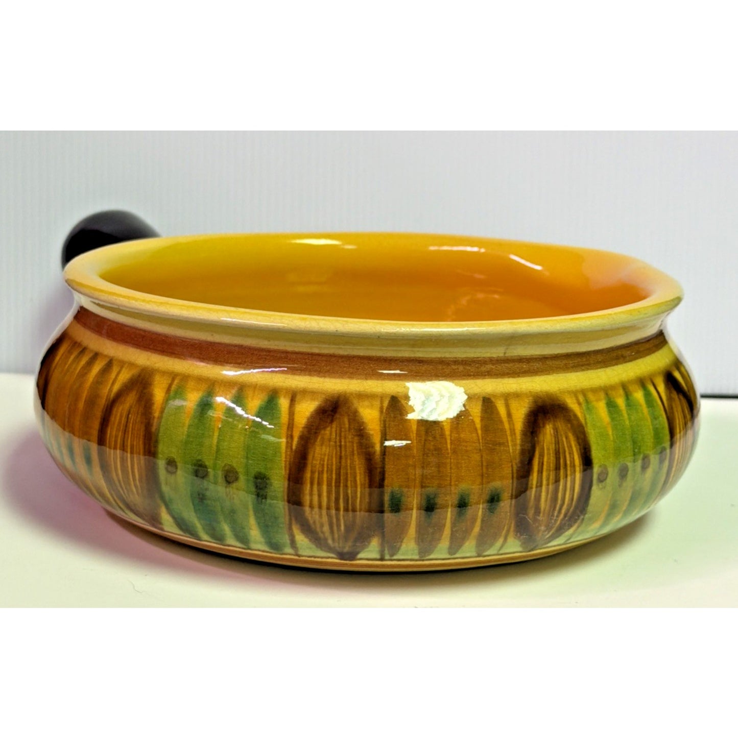 MCM Swiss Stoneware Serving Fondue Pot Skillet Glazed As Is