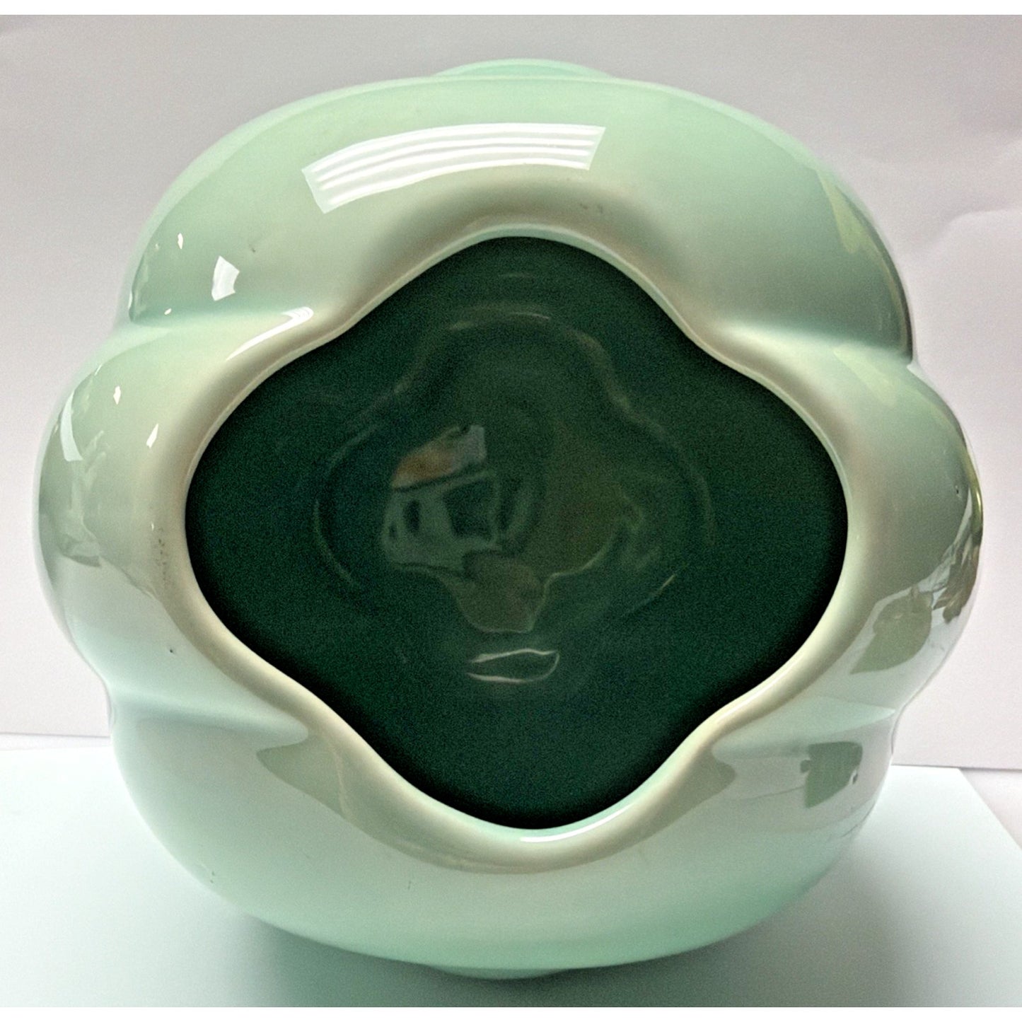 MCM Pittsville Art Pottery Vase Wisconsin 210 WIS Pillow Vase Turquoise Green