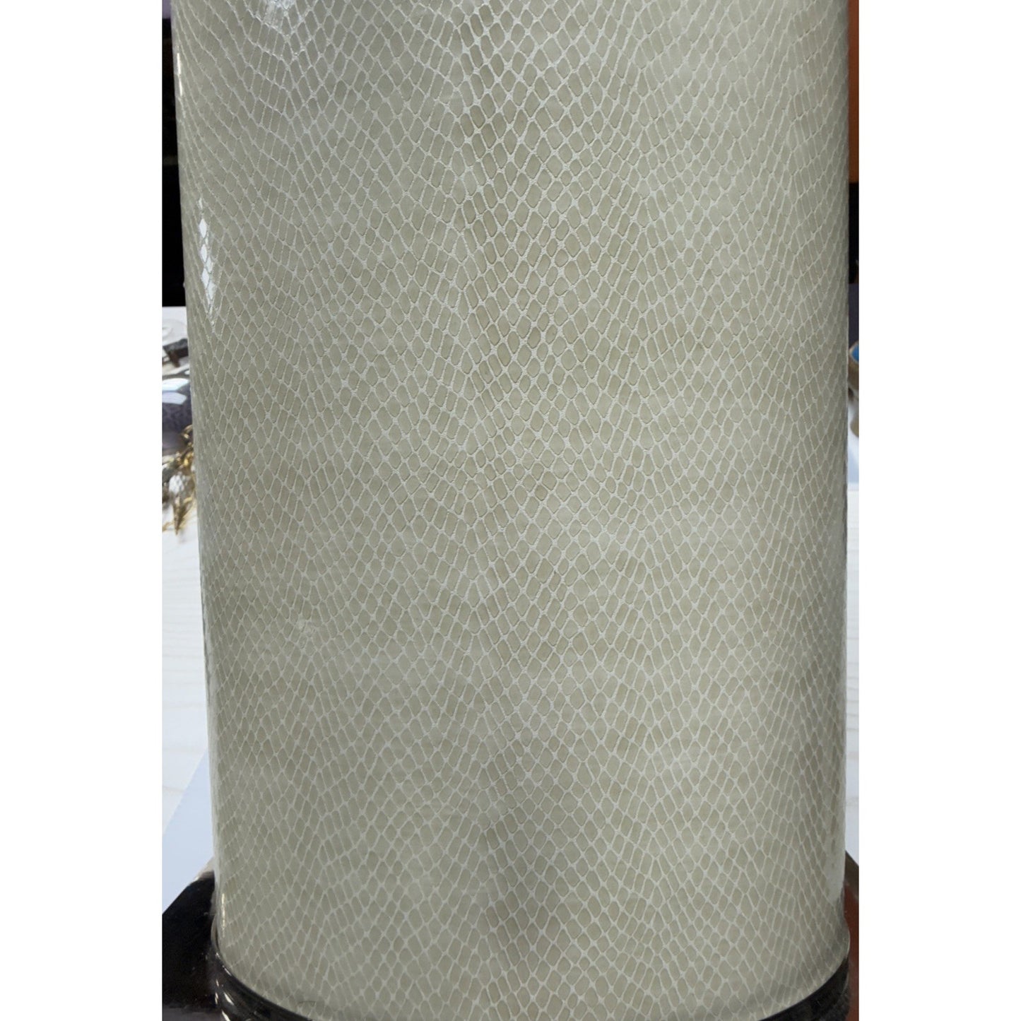 MCM Leather Snakeskin Lamp Push Button Double Light Push Button Plug In As Is