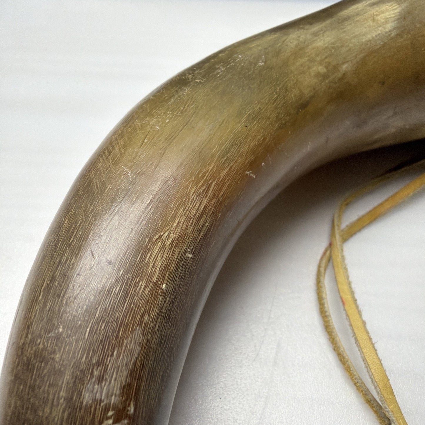Old Primitive Powder Horn Powder Flask Wood Dome No Plug As Is